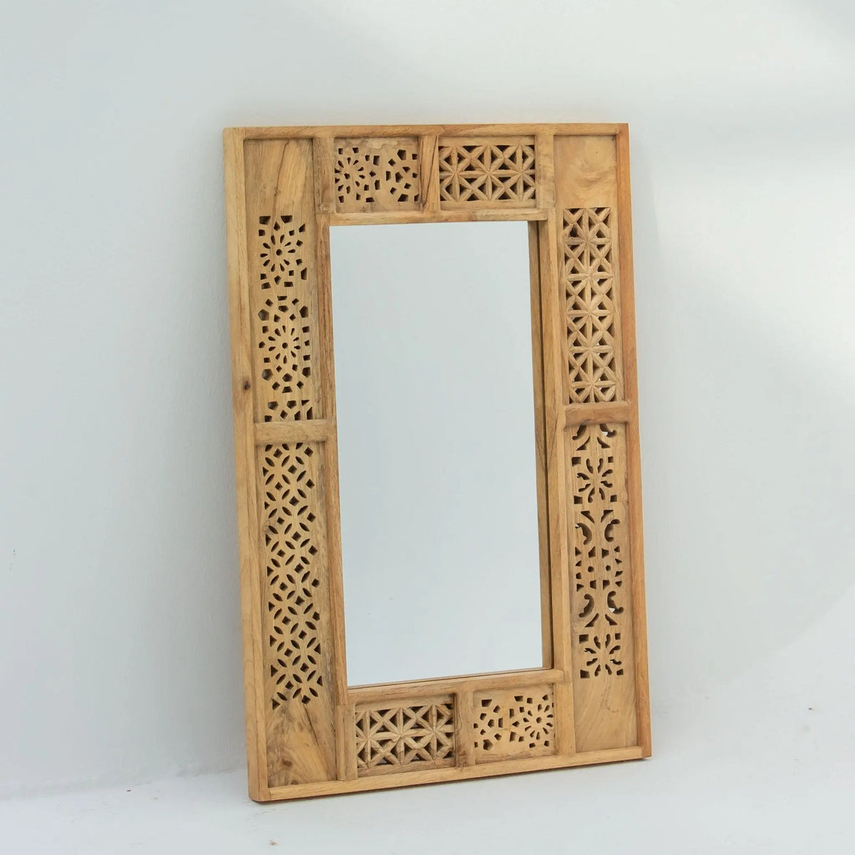 Sierra Wooden Carving Frame Mirror - Art and craft furniture