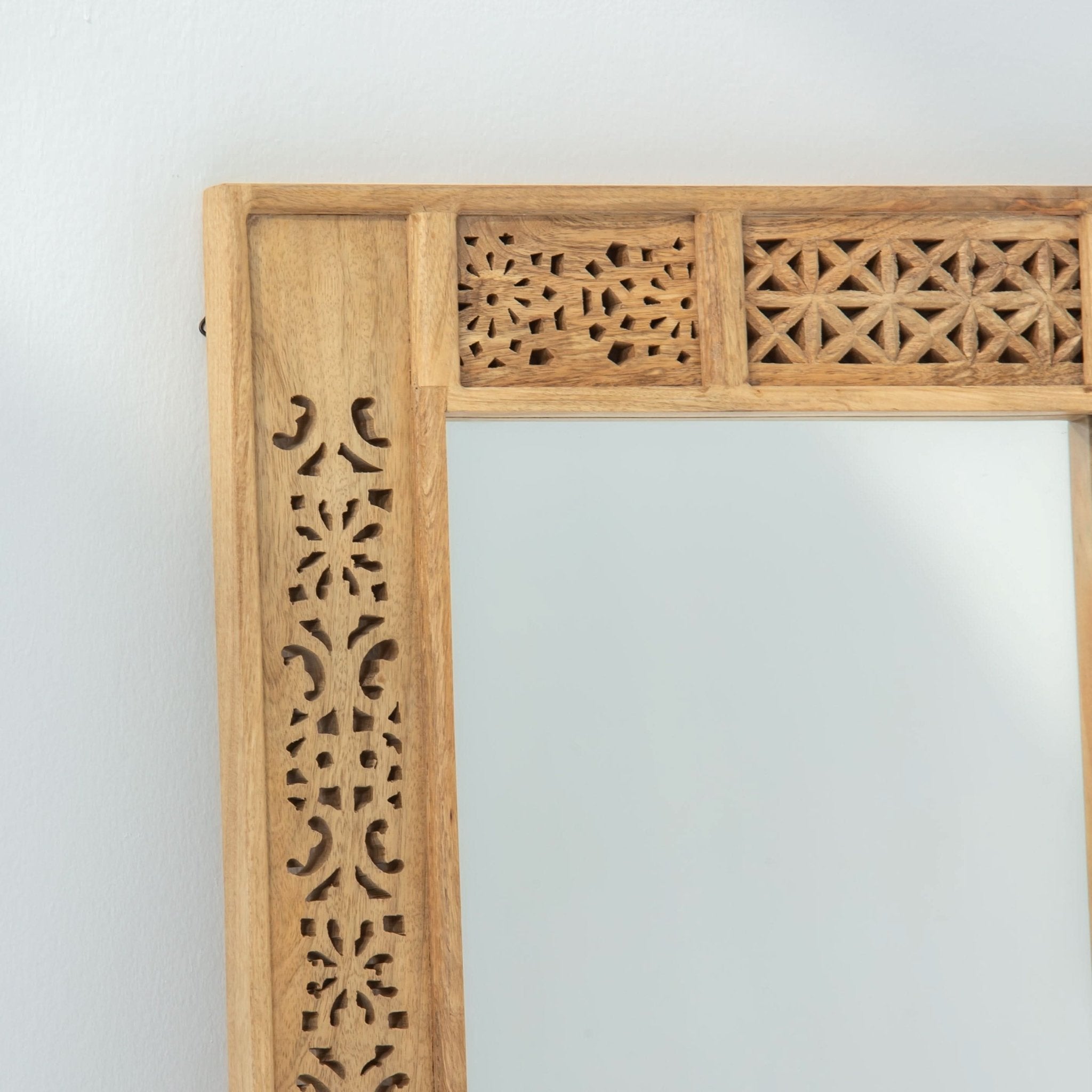 SIERRA WOODEN CARVING MIRROR FRAME - Art and craft furniture