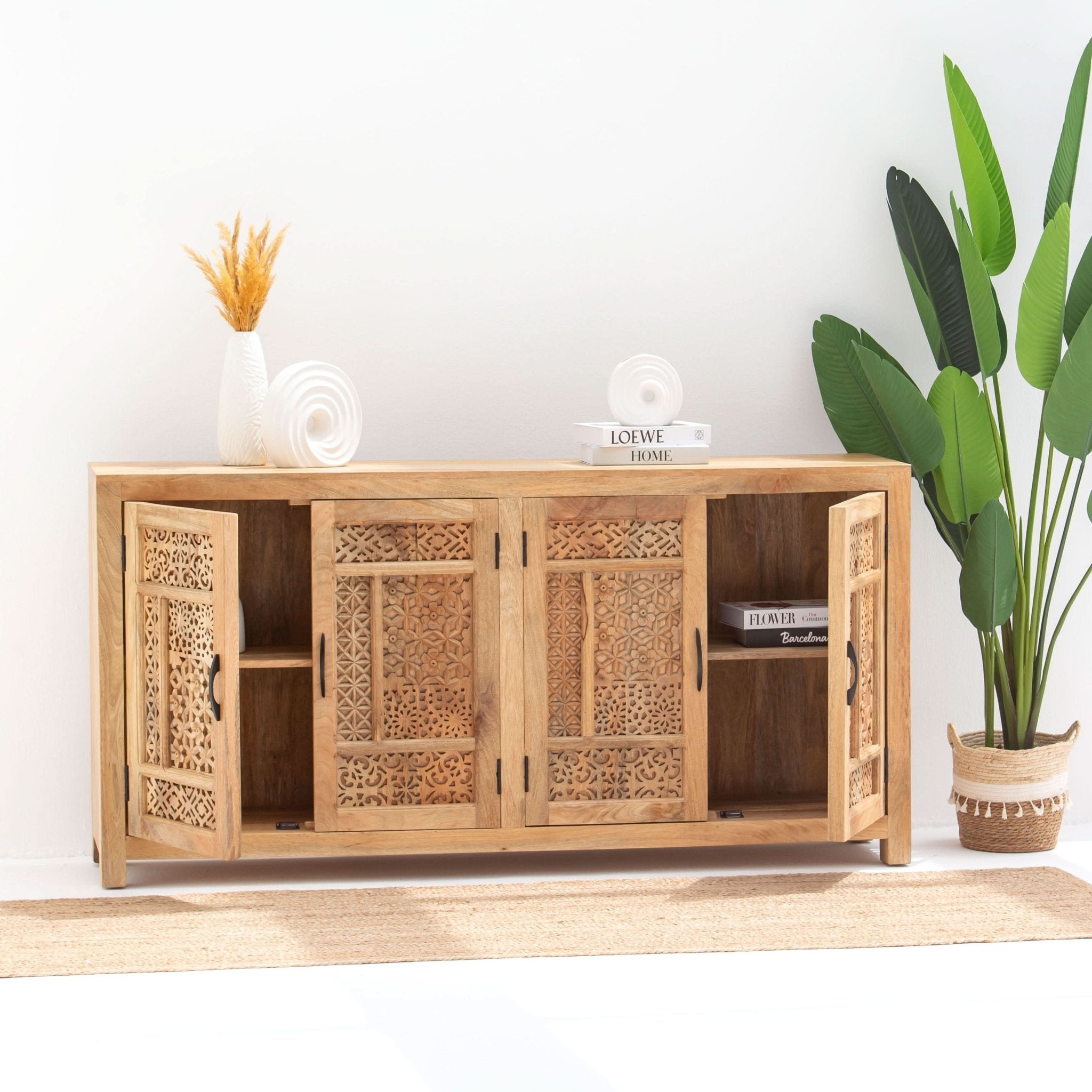 SIERRA WOODEN FOUR DOOR SIDEBOARD - Art and craft furniture