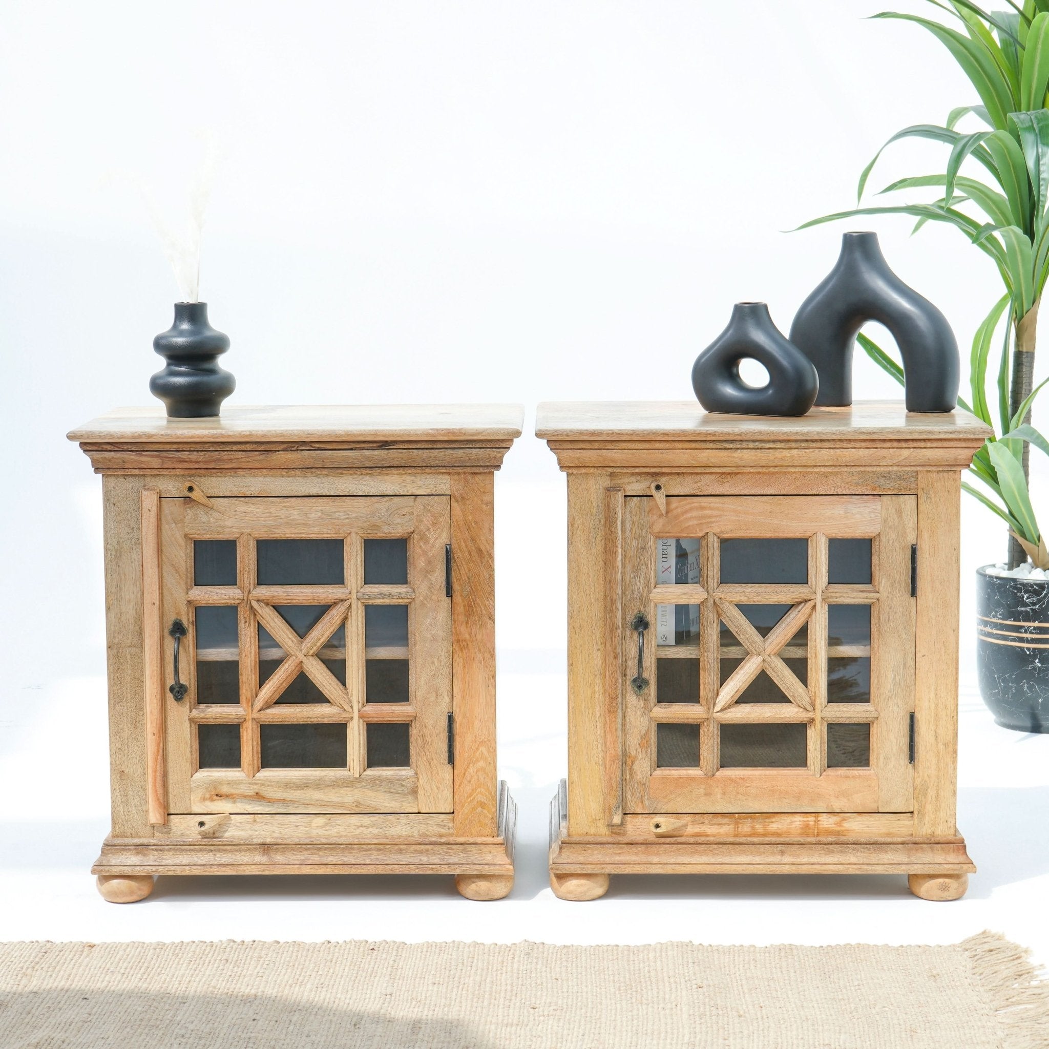 STARLIGHT ONE GLASS DOOR NIGHTSTAND - Art and craft furniture