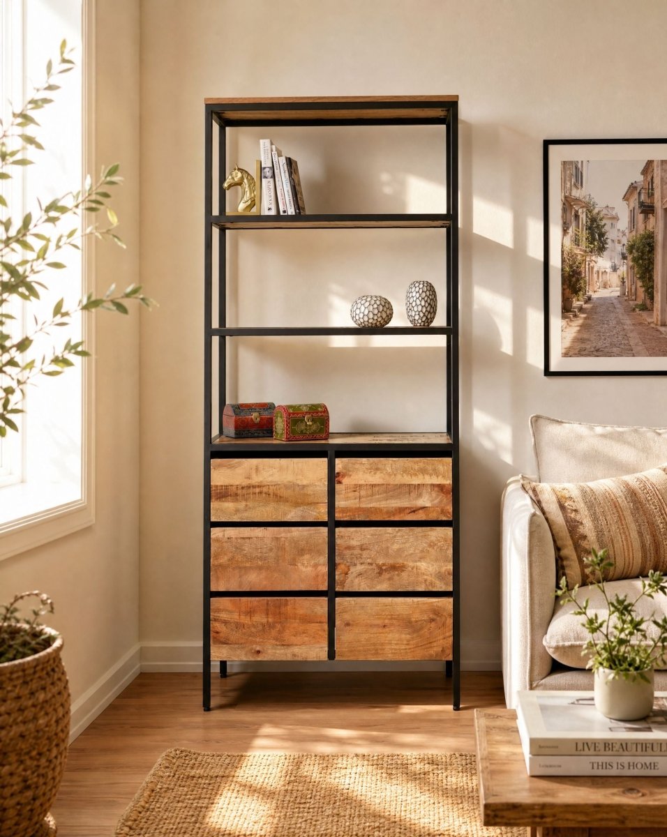 Steelwood 6 Drawer Bookshelf Storage - Art and craft furniture