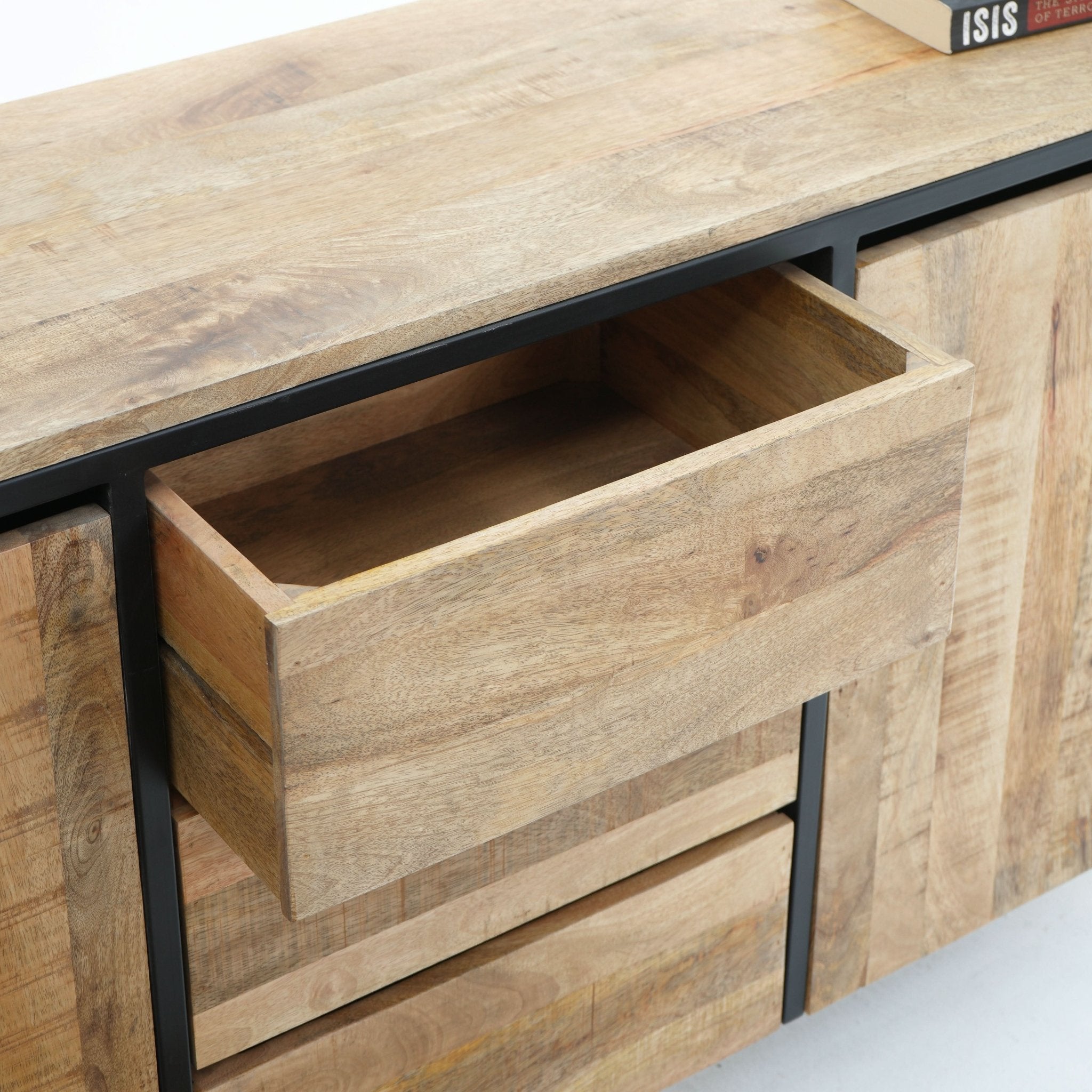 STEELWOOD THREE DRAWER TWO DOOR SIDEBOARD - Art and craft furniture