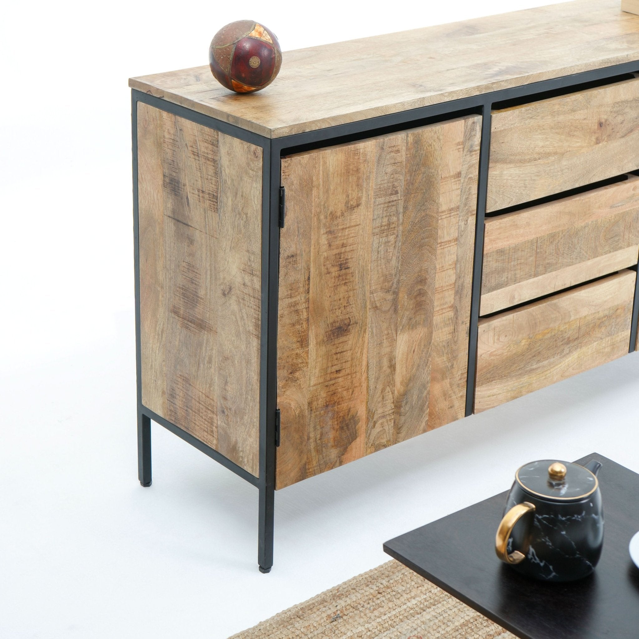 STEELWOOD THREE DRAWER TWO DOOR SIDEBOARD - Art and craft furniture