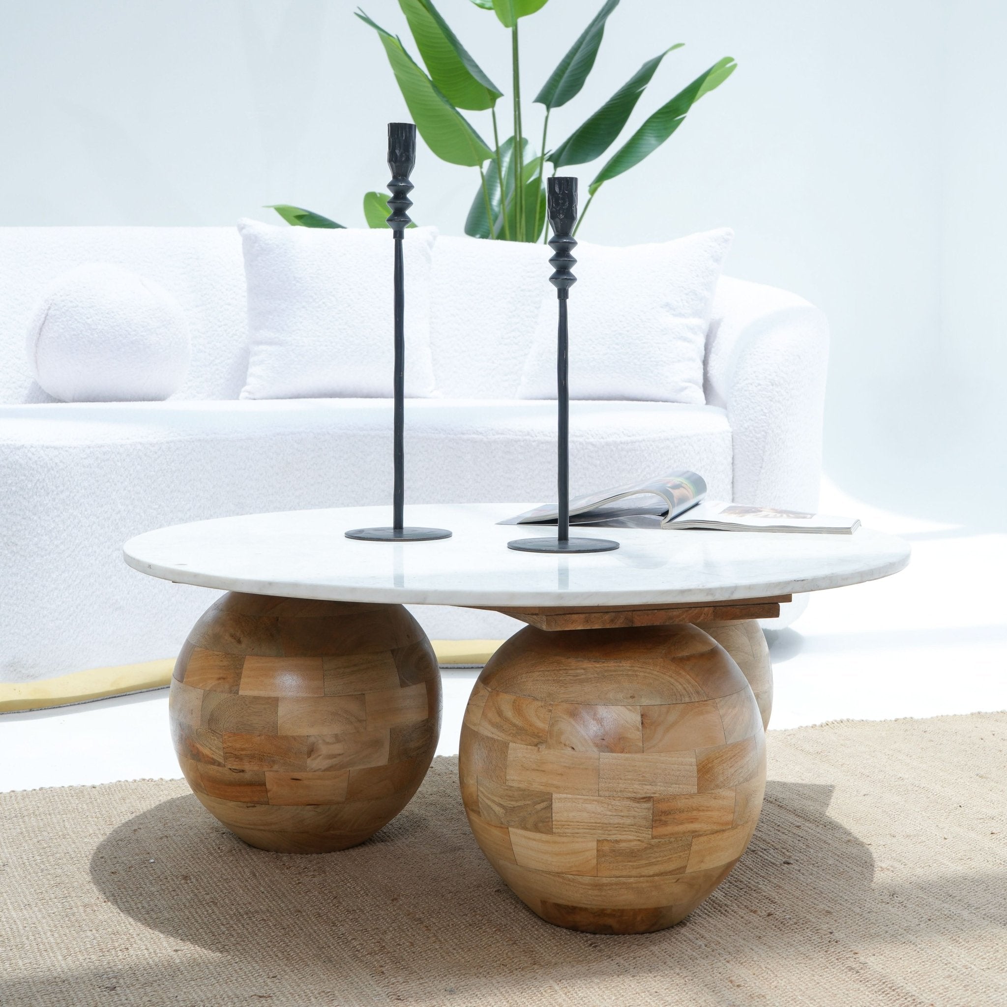 TERRALUXE MARBLE ROUND COFFEE TABLE - Art and craft furniture