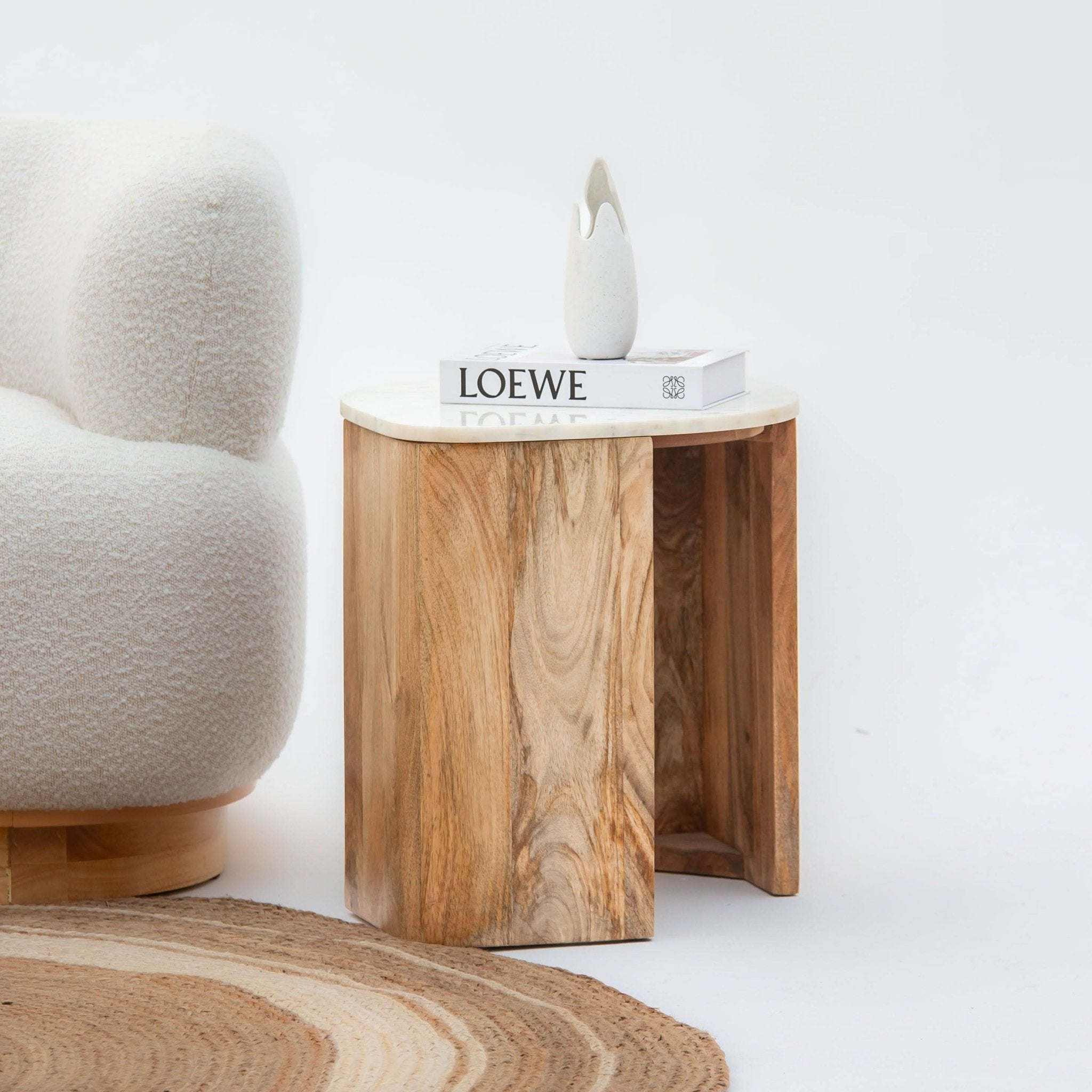 TERRALUXE MARBLE SIDE TABLE - Art and craft furniture
