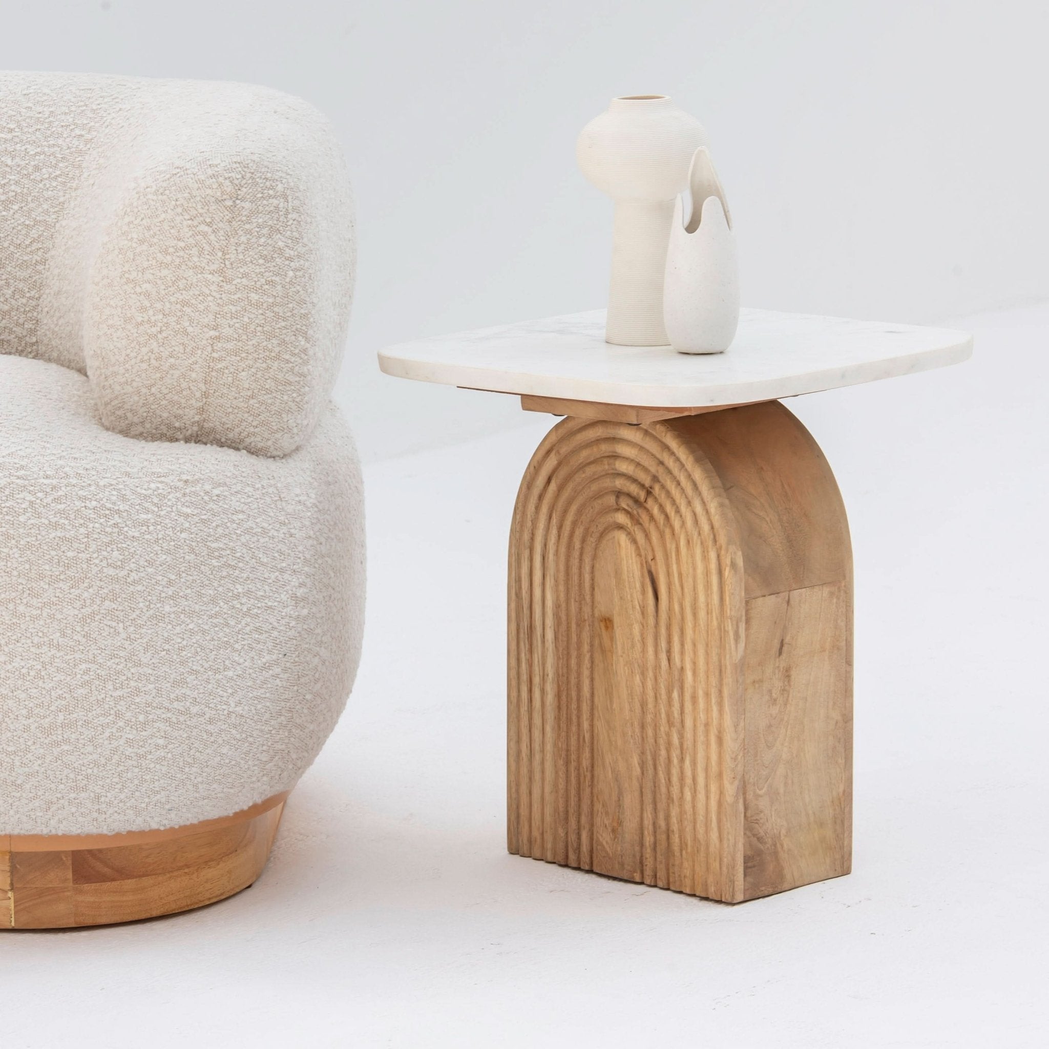 TERRALUXE MARBLE SIDE TABLE - Art and craft furniture