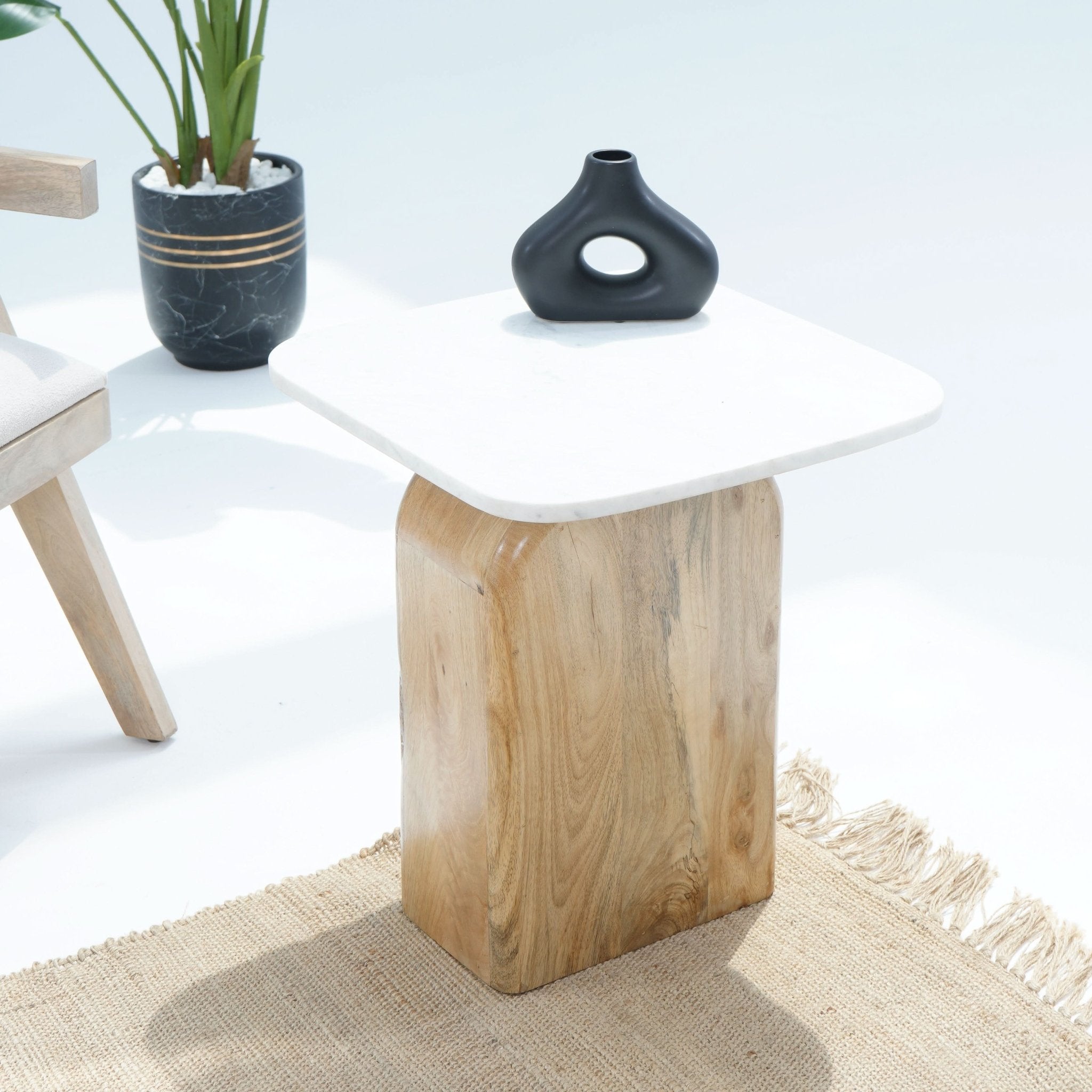 TERRALUXE MARBLE SIDE TABLE - Art and craft furniture