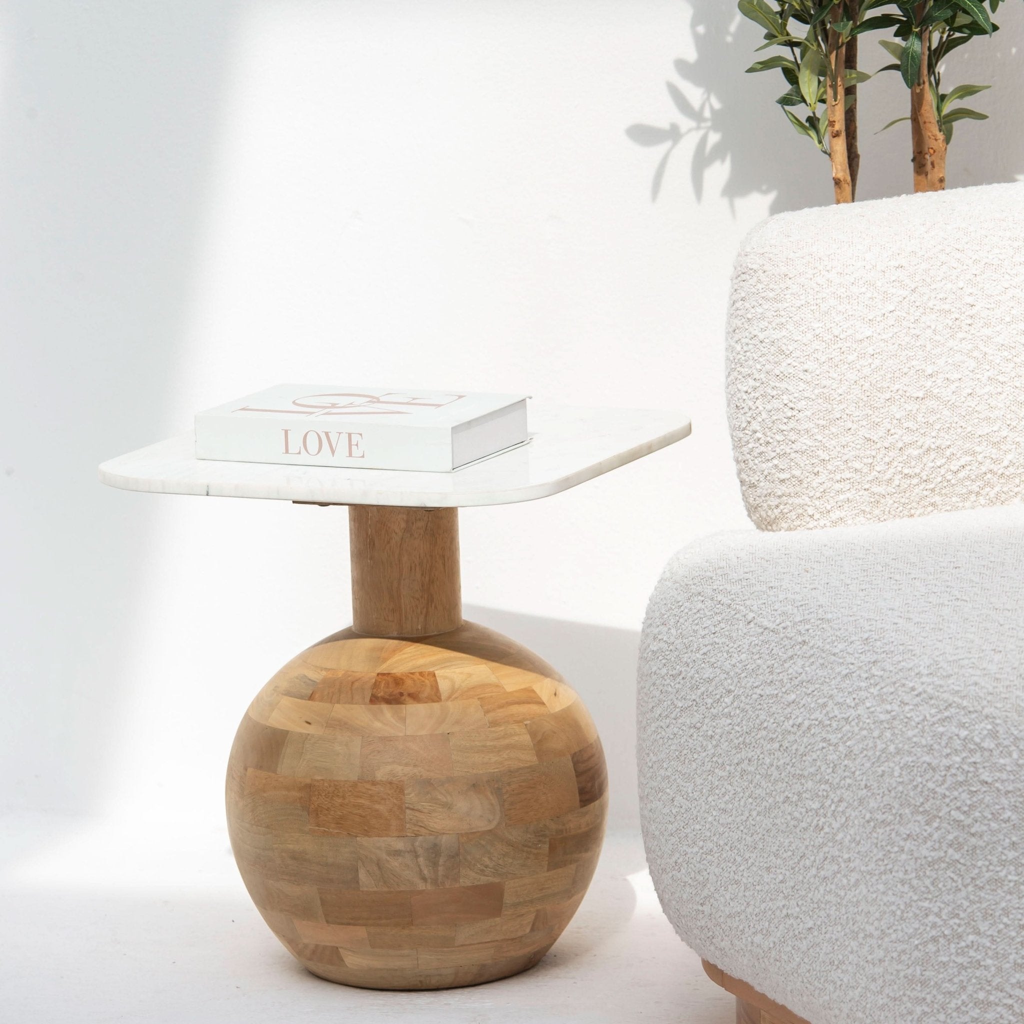 TERRALUXE MARBLE SIDE TABLE - Art and craft furniture