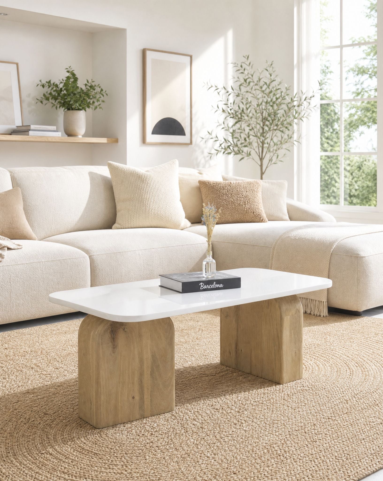Terraluxe Marble Top Coffee Table - Art and craft furniture