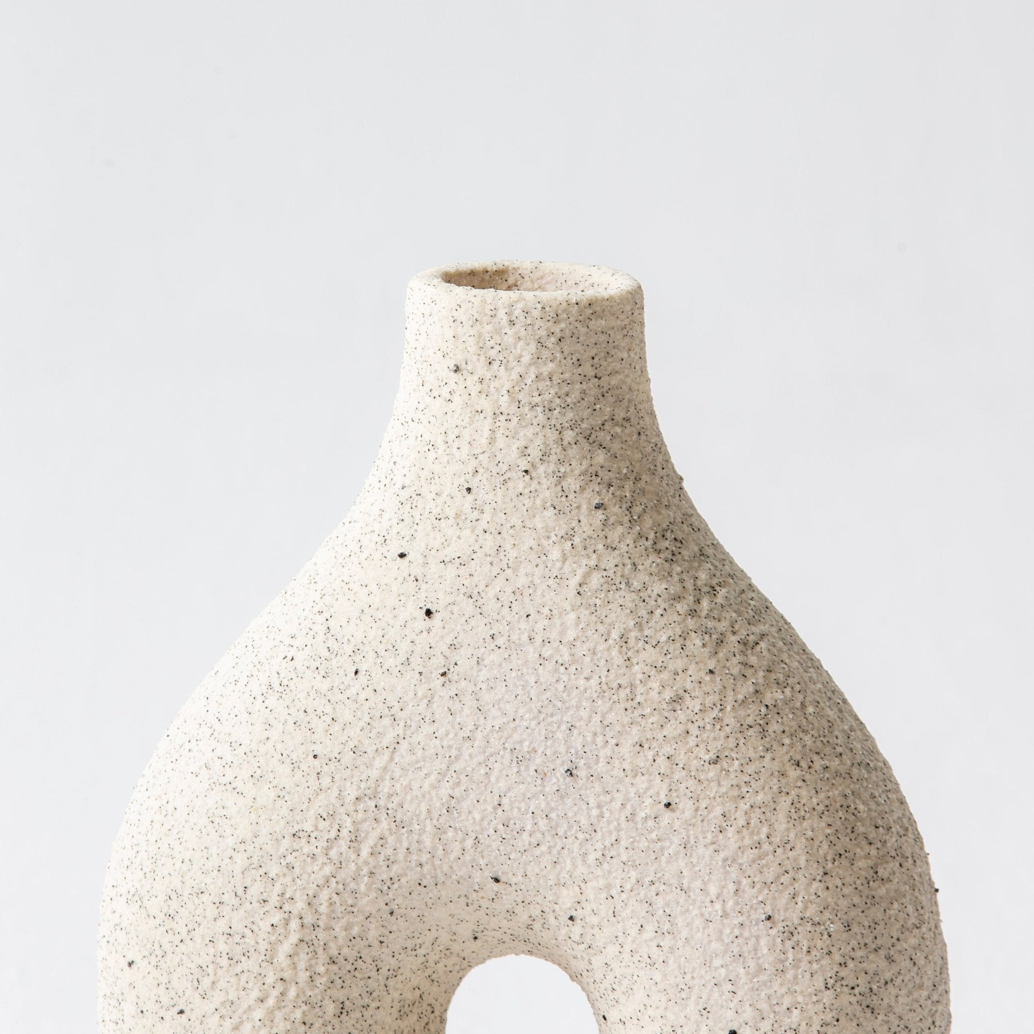Textured Loop Vase Off White - Art and craft furniture
