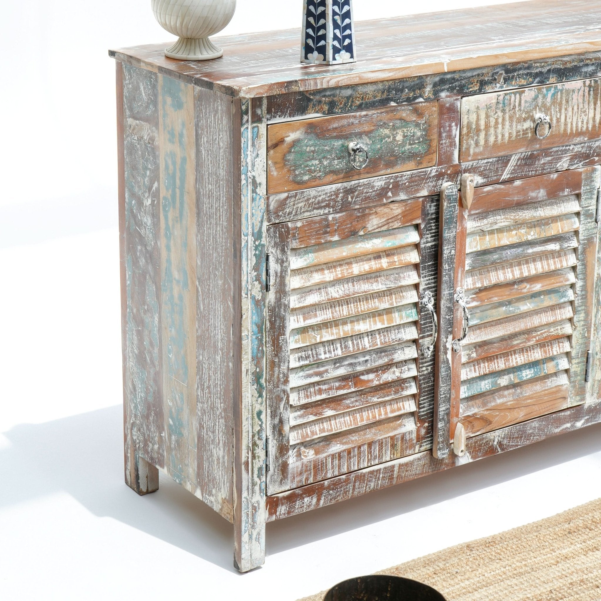 THE ALTON MANOR FOUR DOOR RECYCLE SIDEBOARD - Art and craft furniture