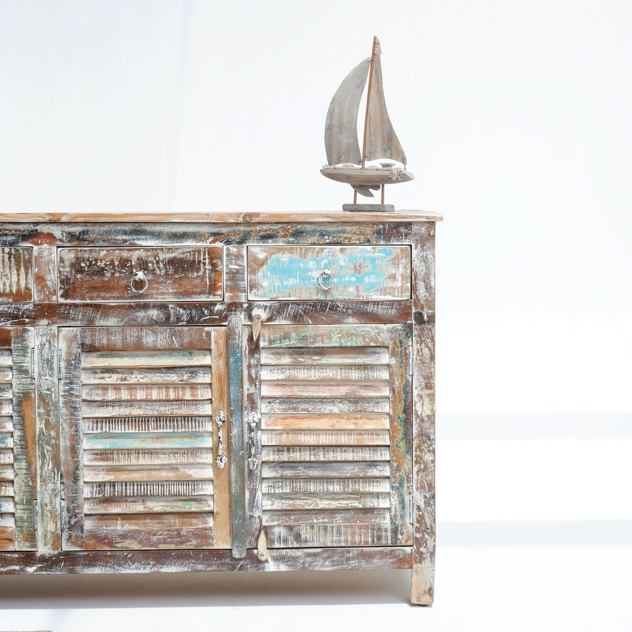 THE ALTON MANOR FOUR DOOR RECYCLE SIDEBOARD - Art and craft furniture