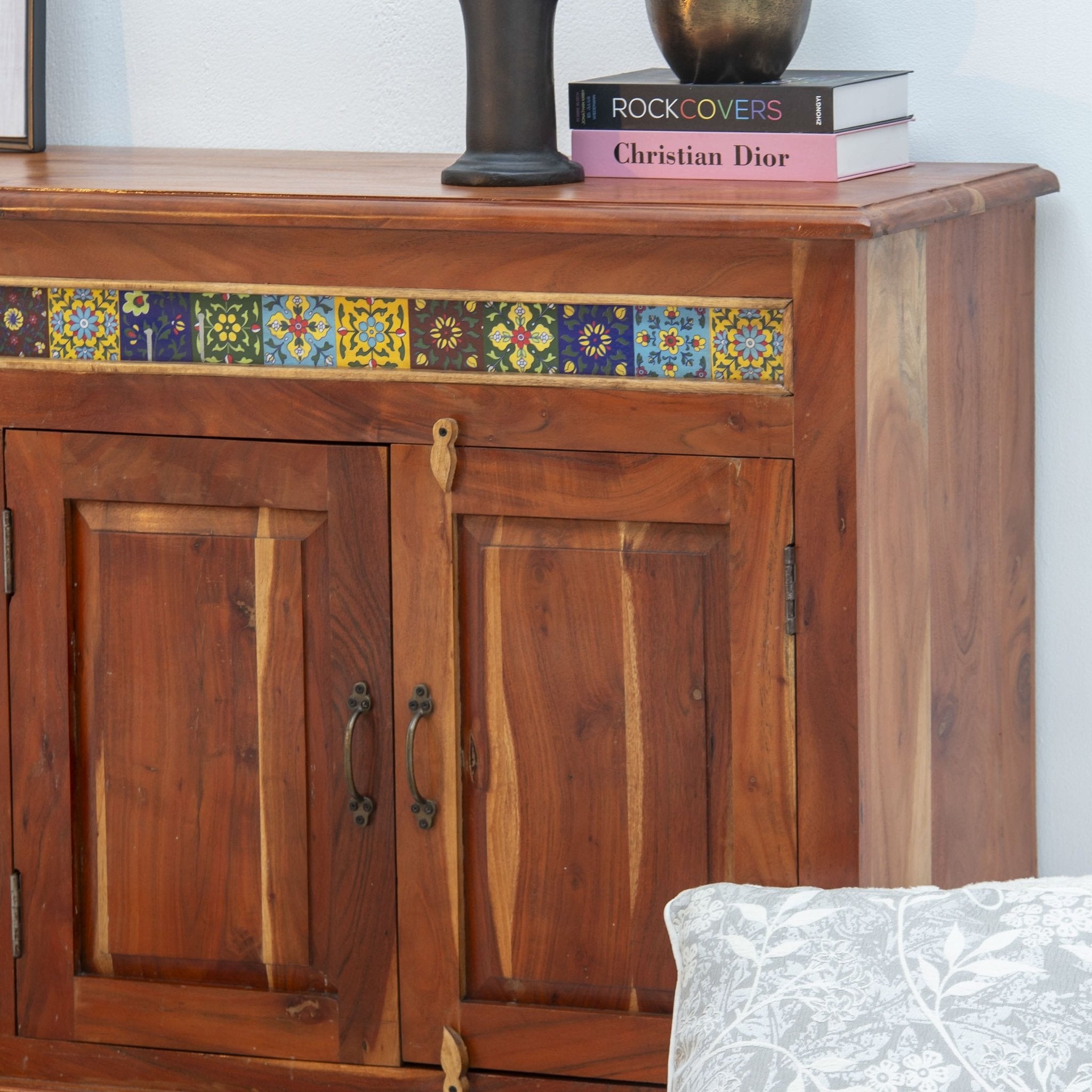 THE ARTISAN ACACIA TILE FOUR DOOR SIDEBOARD - Art and craft furniture