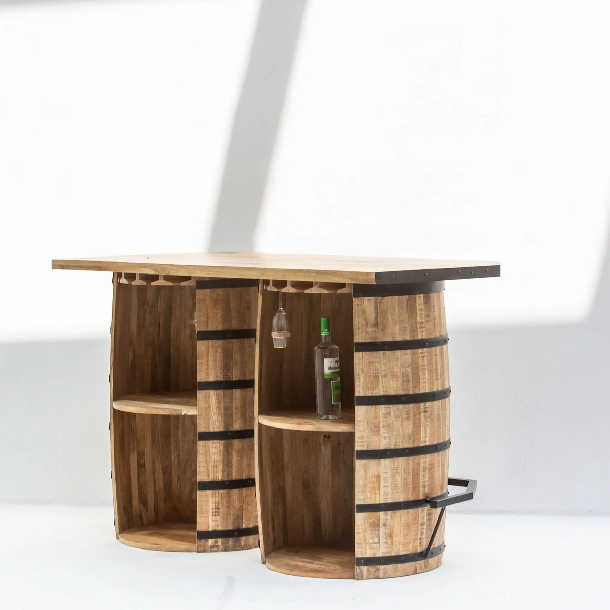 Classic Cask Double Barrel Bar Counter - Art and craft furniture