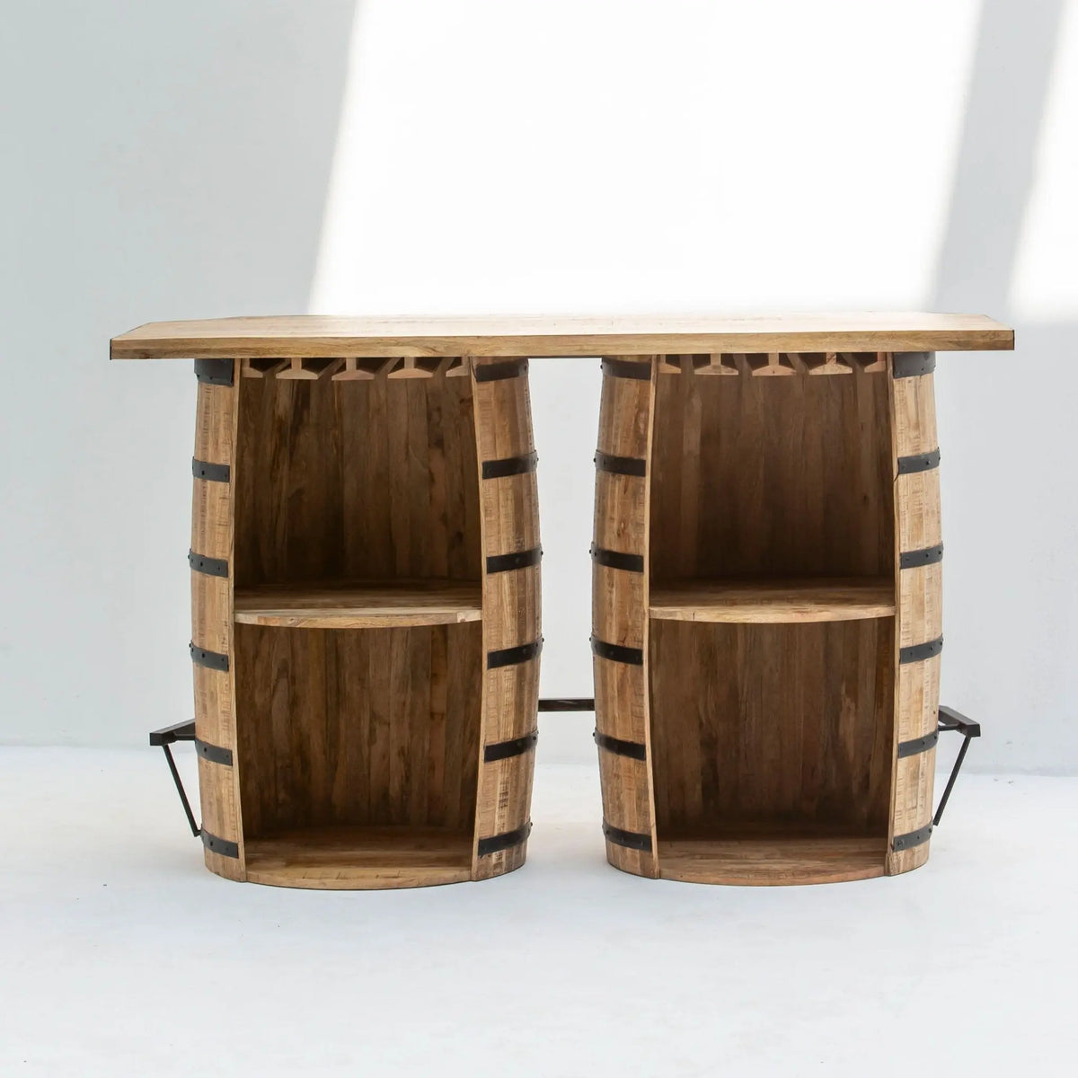 Classic Cask Double Barrel Bar Counter - Art and craft furniture