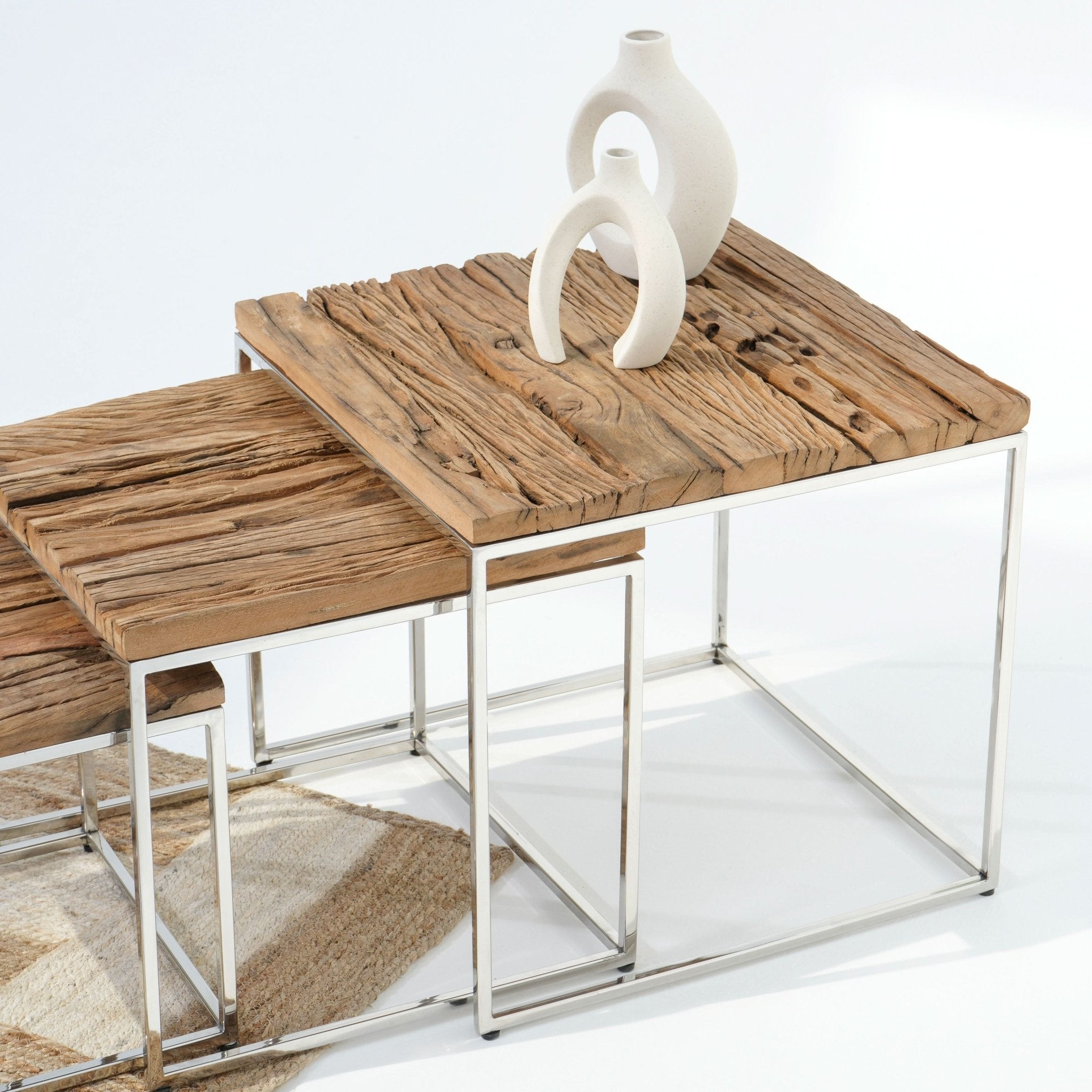 THE SERENE SET OF THREE NESTING TABLE - Art and craft furniture