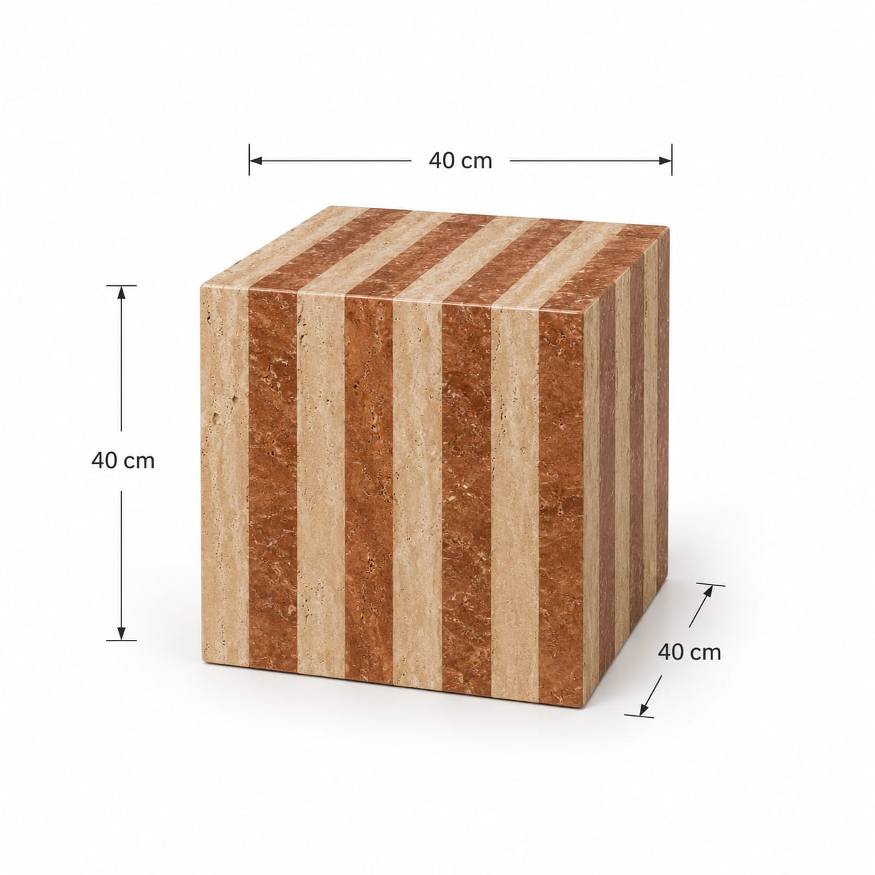 Travertine Side Table Honed Finish - Art and craft furniture