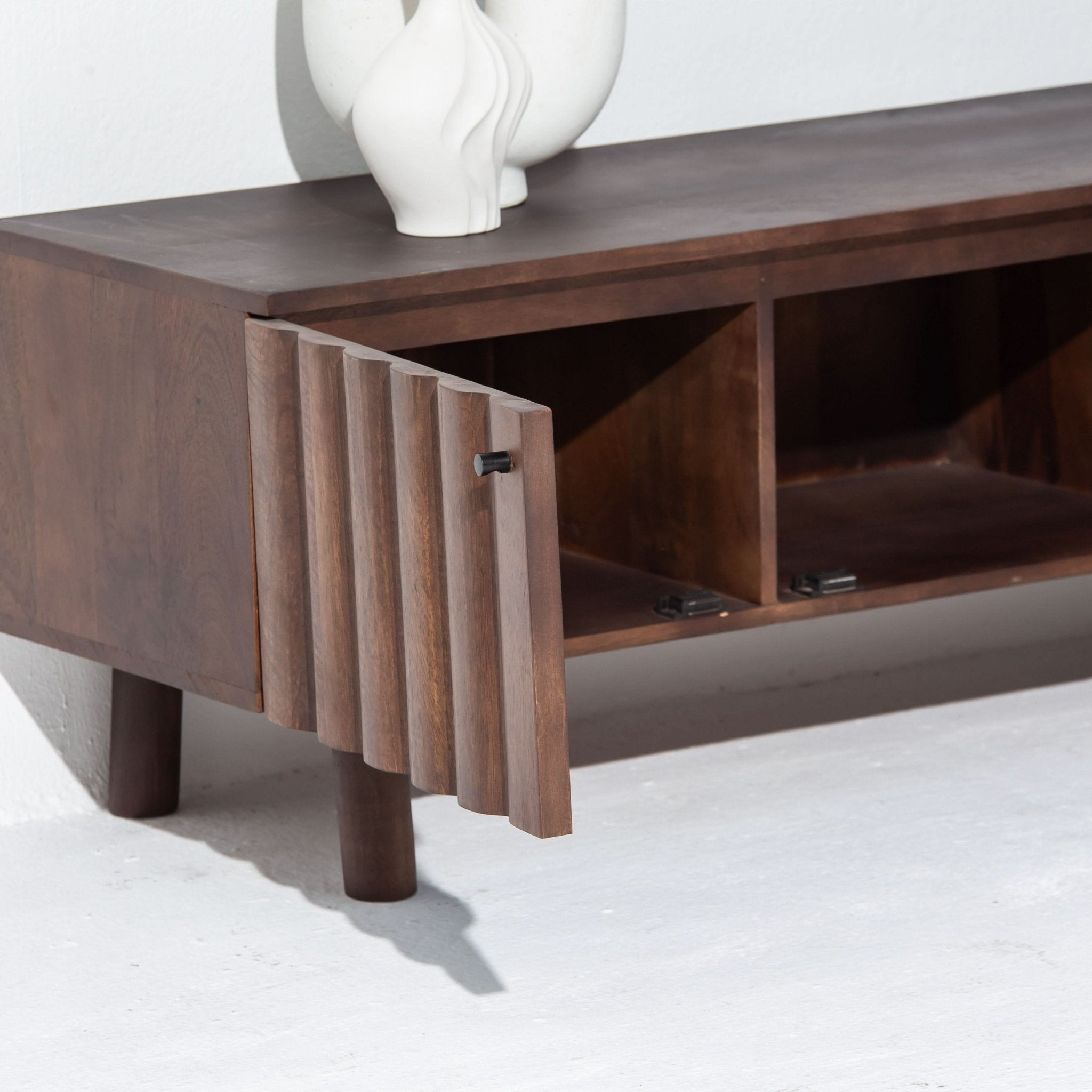 VALENCIA-BROWN FOUR DOOR TV STAND - Art and craft furniture