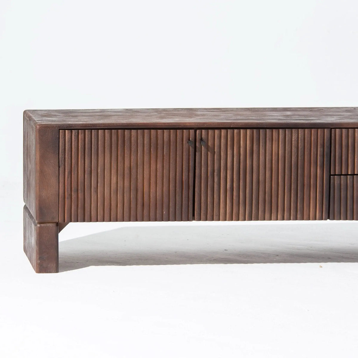 VALENCIA-BROWN TWO DRAWER THREE DOOR TV STAND - Art and craft furniture