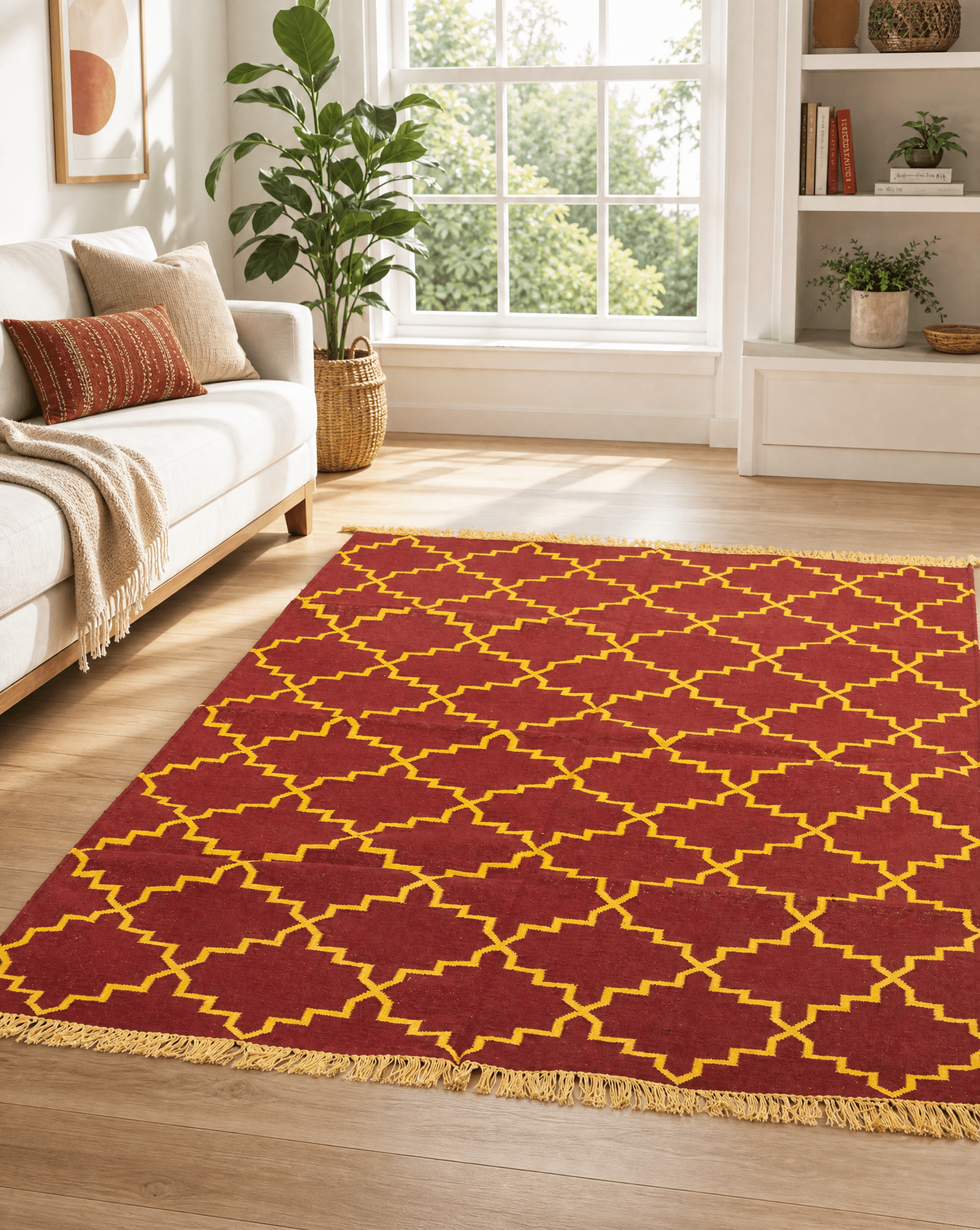 VASTRA HANDWOVEN COTTON RUG - Art and craft furniture