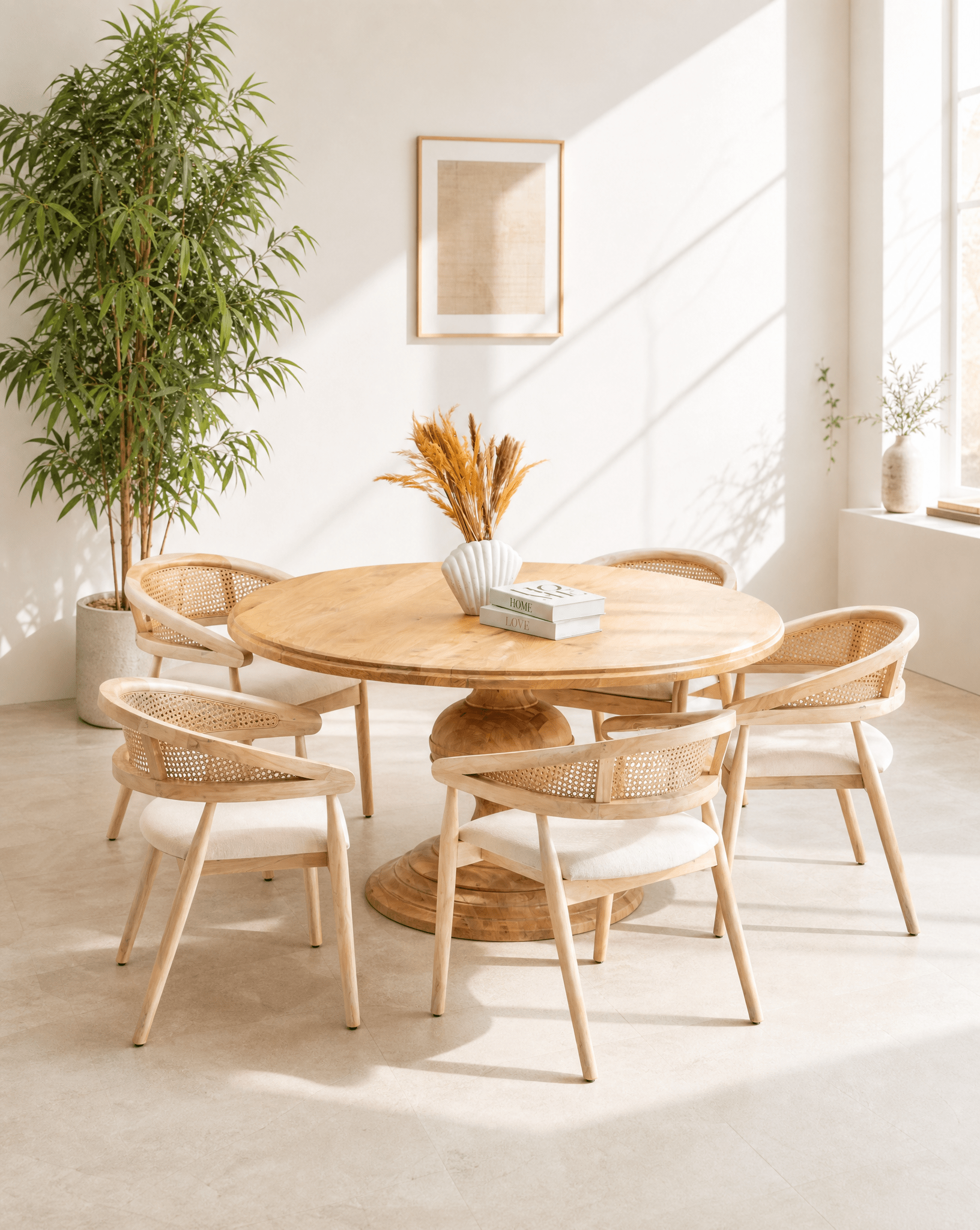 VERONA HOURGLASS LEG ROUND DINING TABLE - Art and craft furniture