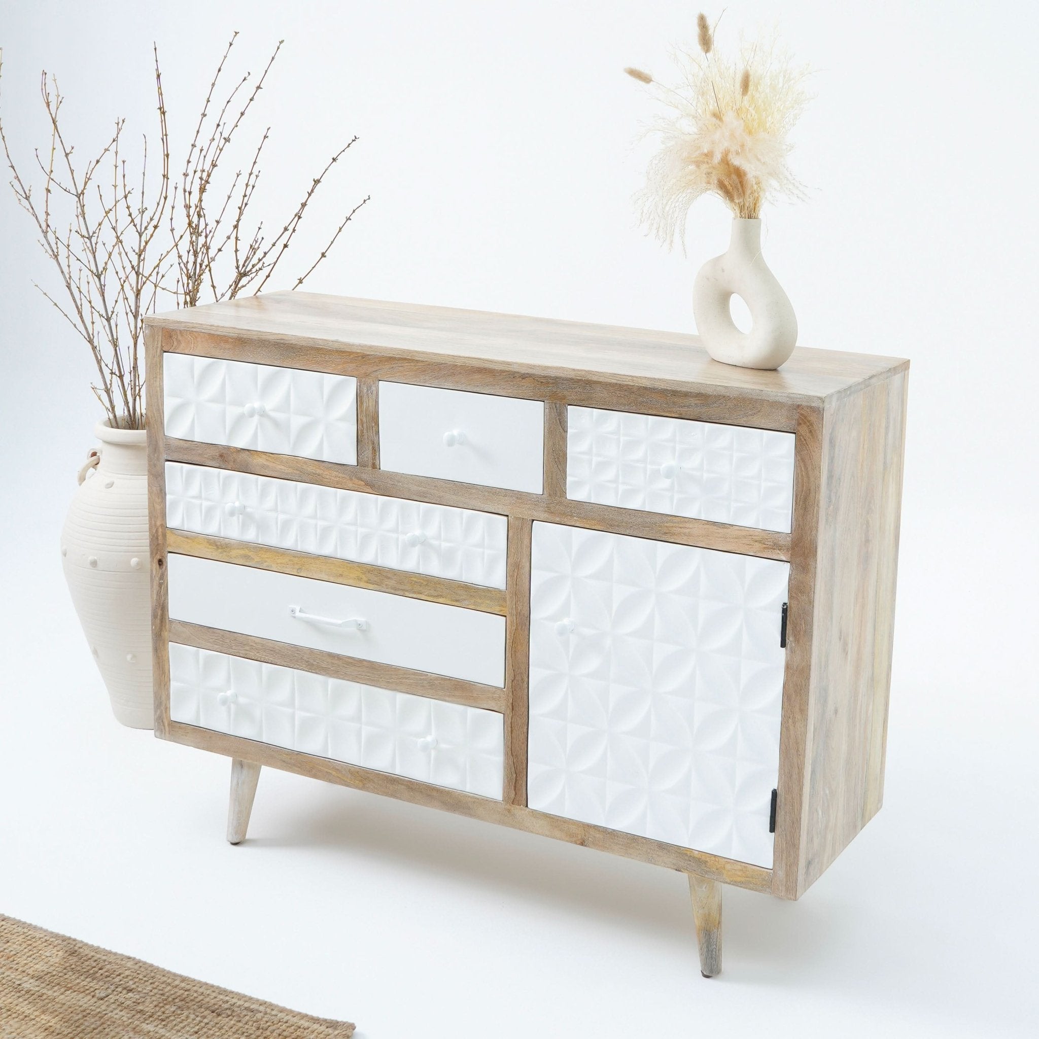 VERONA SIX DRAWER ONE DOOR SIDEBOARD - Art and craft furniture
