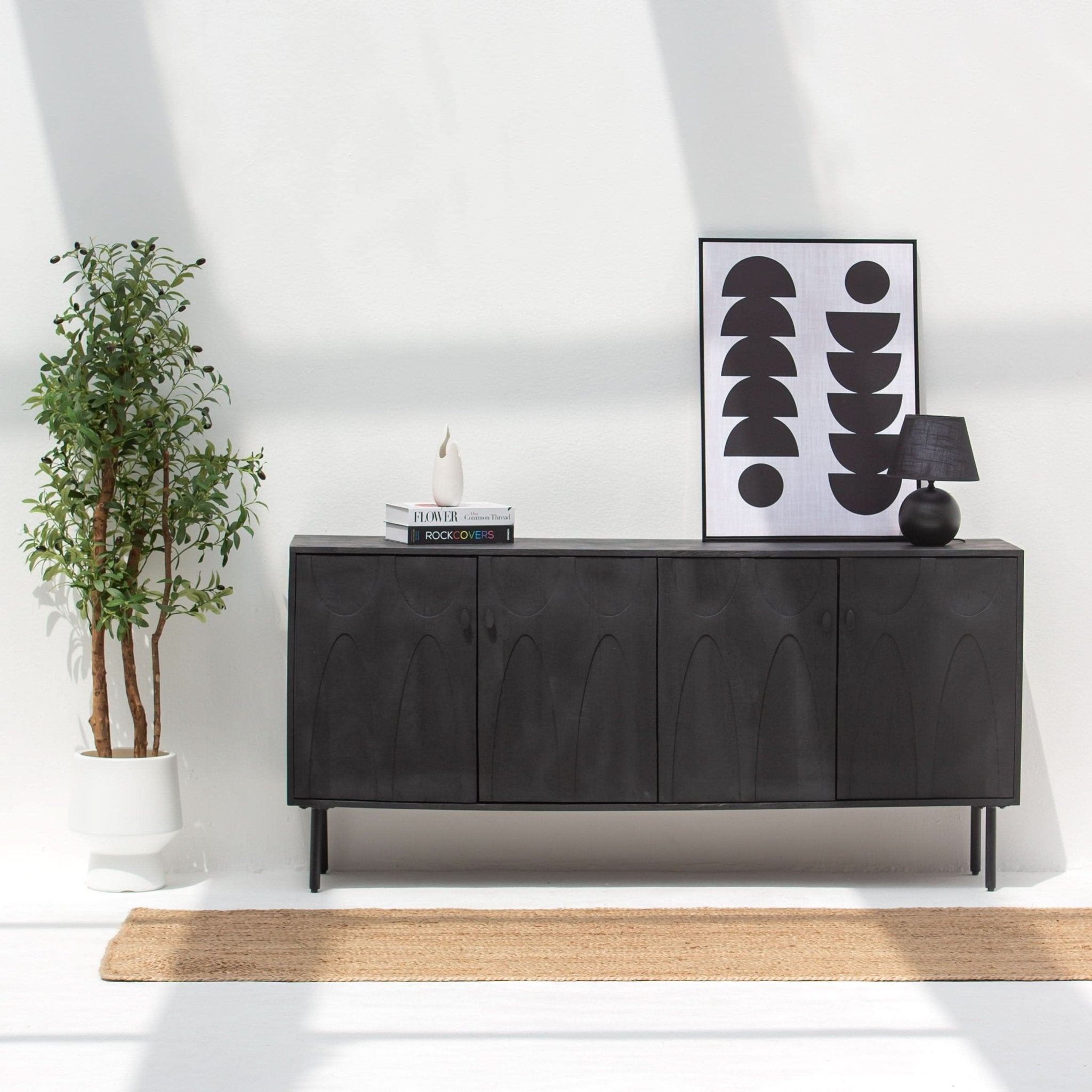 VERVE WOODEN FOUR DOOR SIDEBOARD - Art and craft furniture