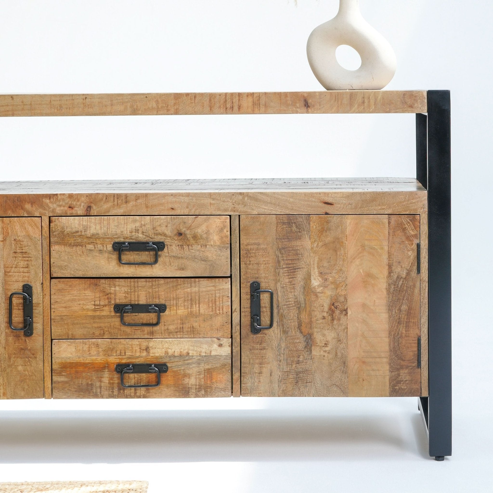 VIENNA TWO DOOR THREE DRAWER INDUSTRIAL SIDEBOARD - Art and craft furniture