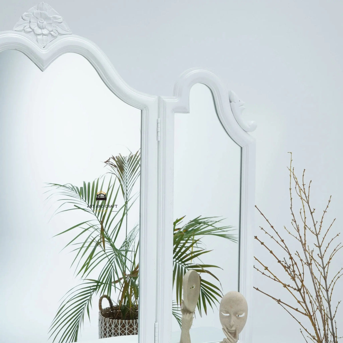 Vienna White Wooden Dressing Table - Art and craft furniture