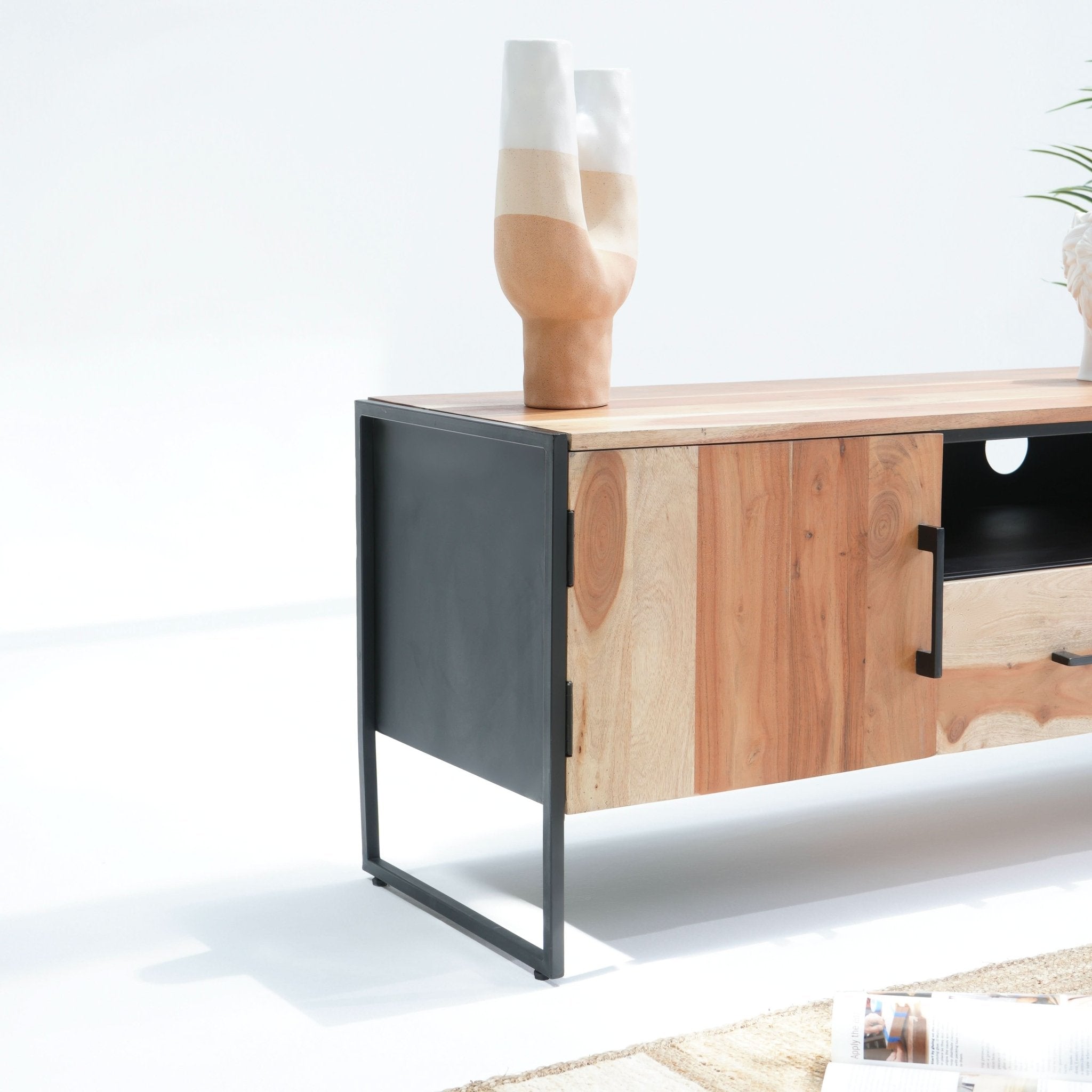VILLENEUVE TWO DOOR TWO DRAWER TV STAND - Art and craft furniture