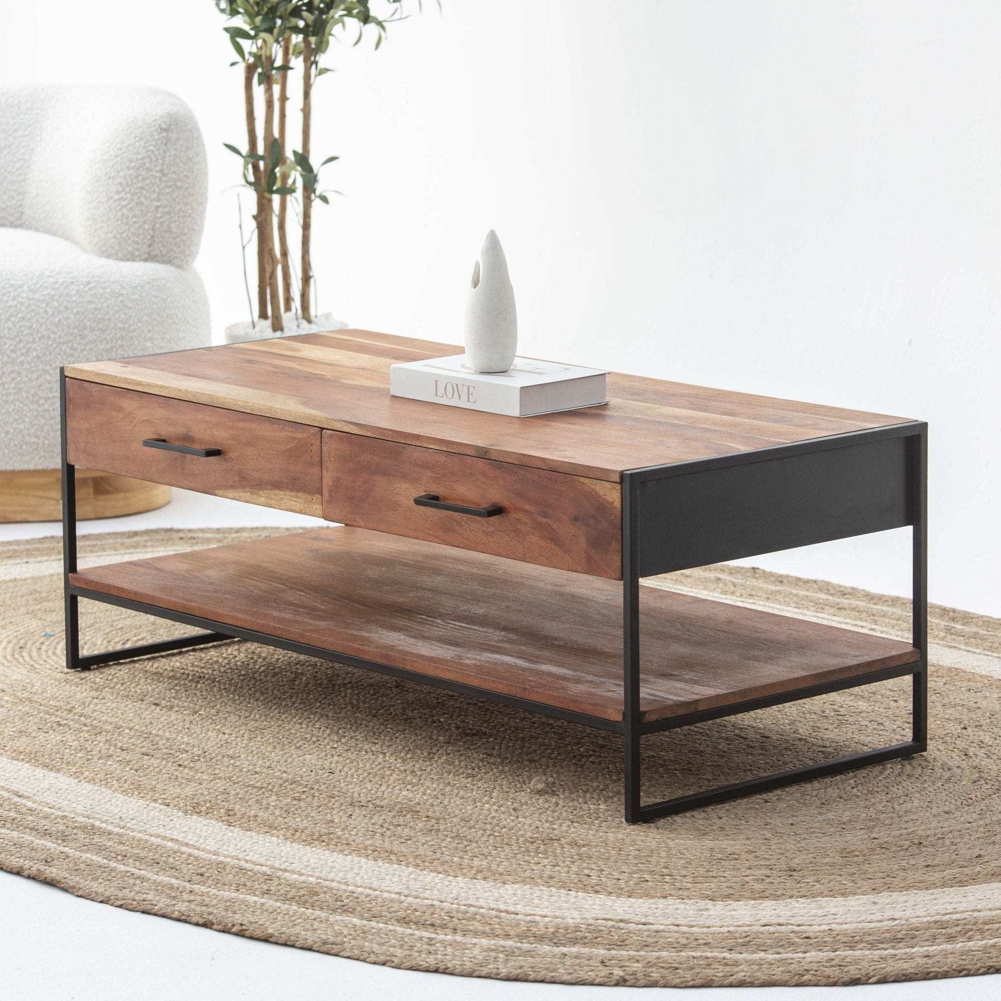 VILLENEUVE TWO DRAWER COFFEE TABLE - Art and craft furniture