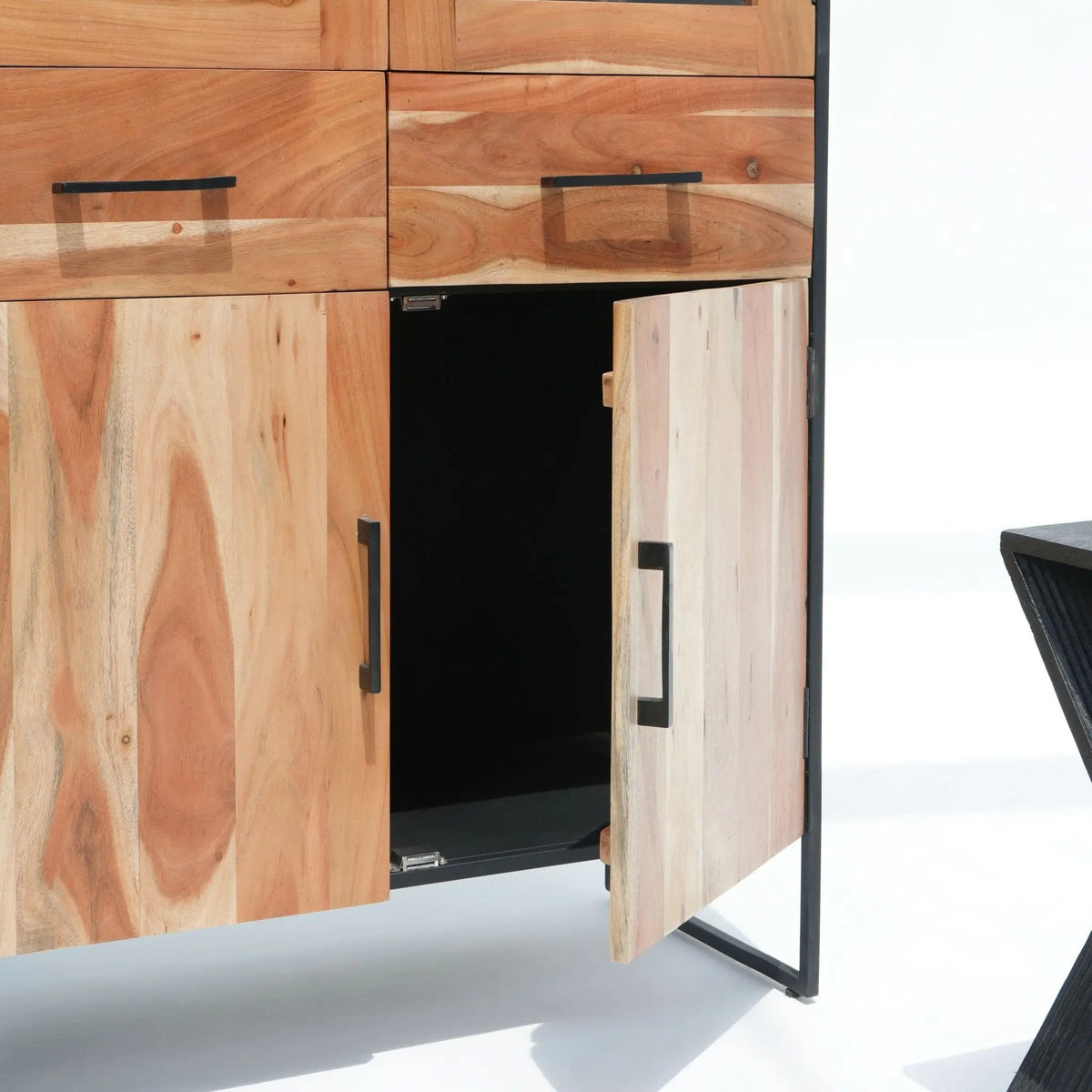 Villeneuve Acacia wood door cabinet - Art and craft furniture