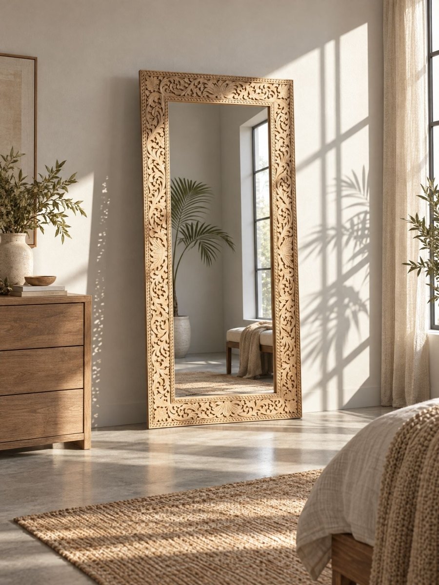 Vinecraft Carving Frame Mirror - Art and craft furniture