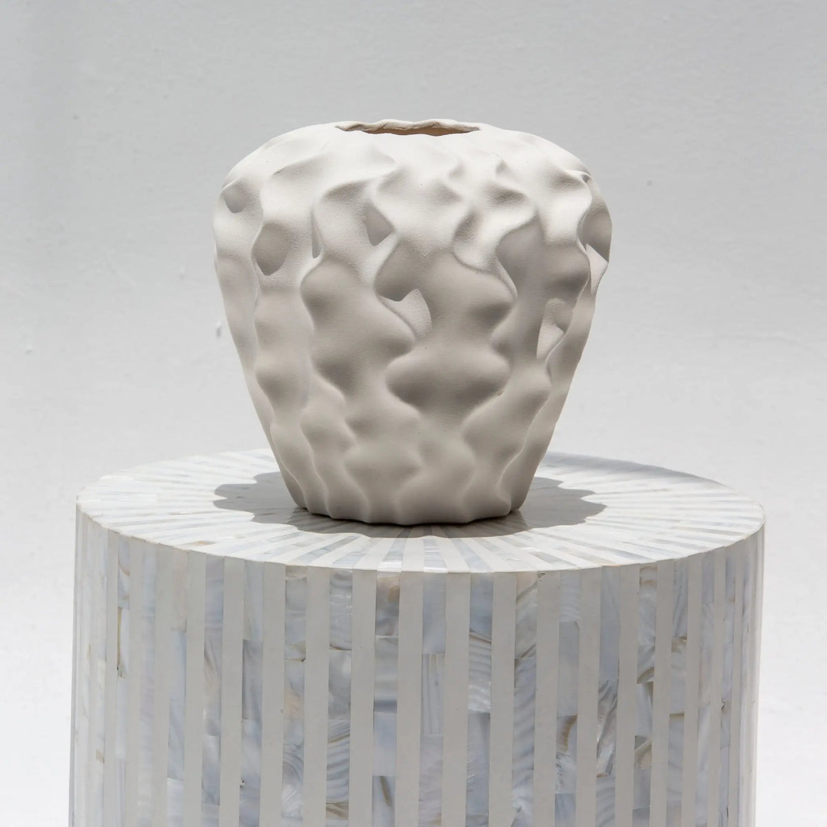 Wavy White Vase - Art and craft furniture