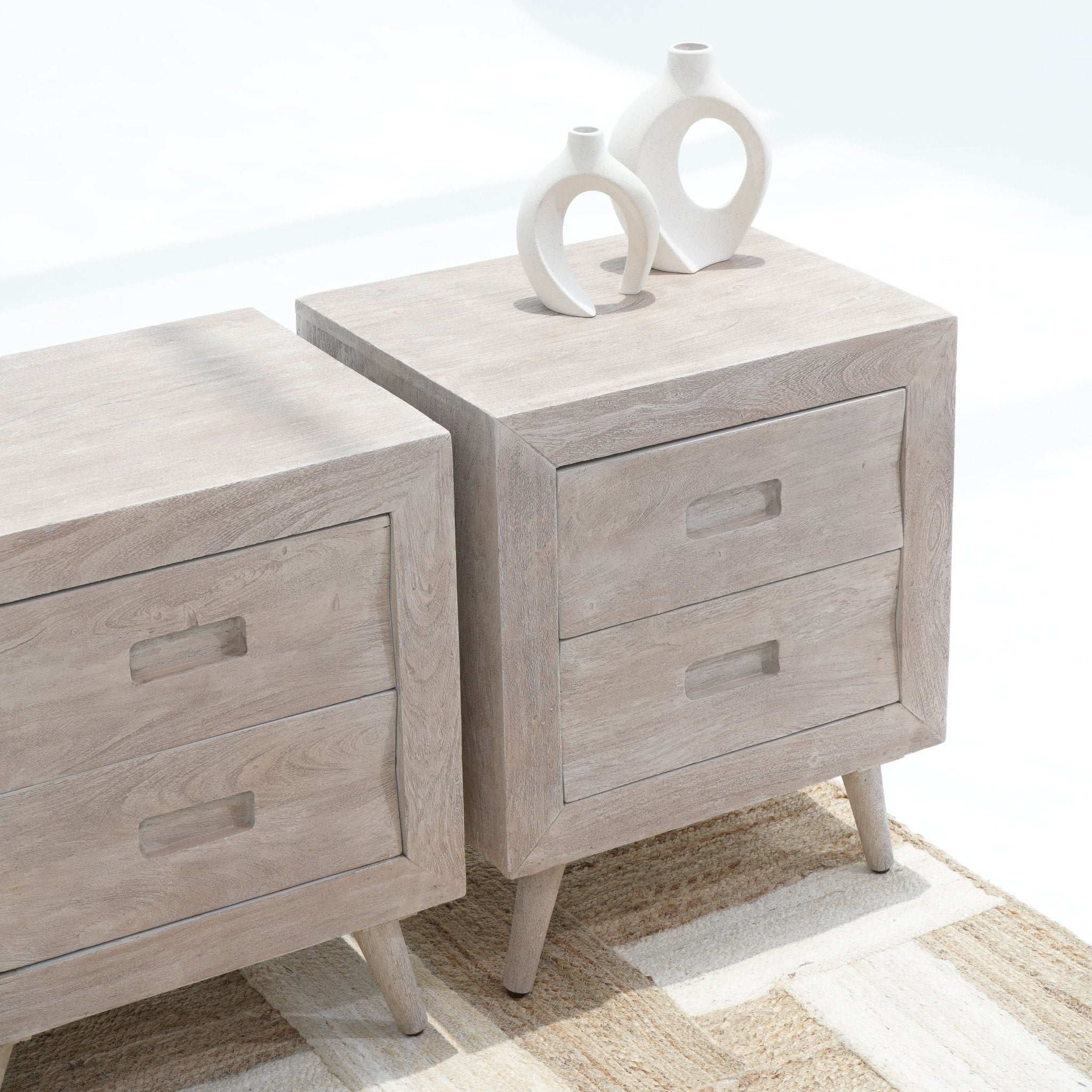 WHISPERING TWO DRAWER BEDSIDE TABLE - Art and craft furniture