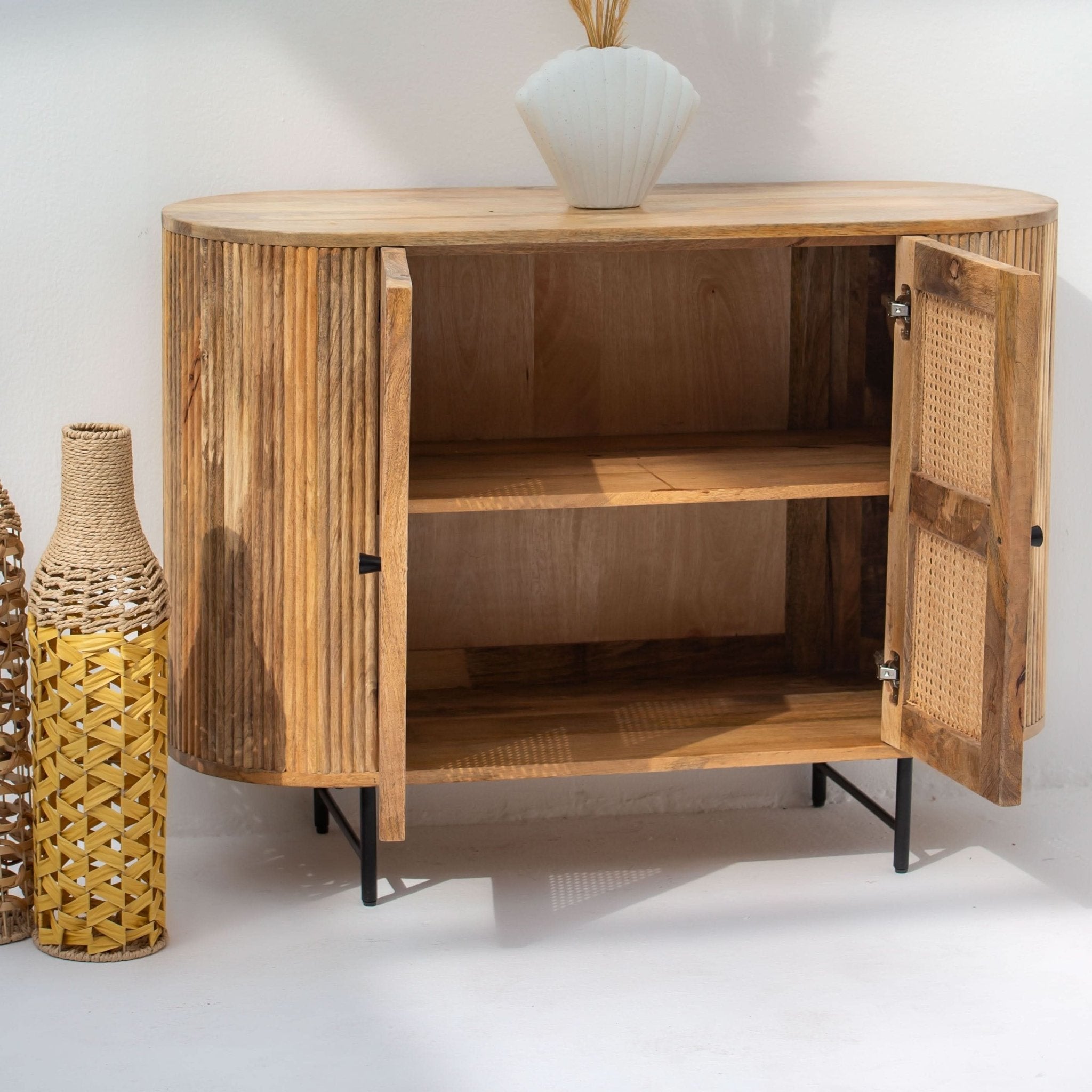 WINDSOR CANE DOOR SIDE BOARD - Art and craft furniture