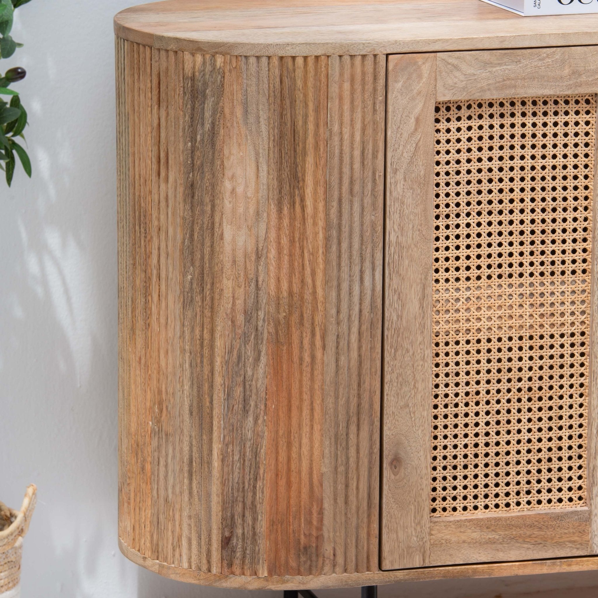 WINDSOR CANE FOUR DOOR SIDEBOARD - Art and craft furniture