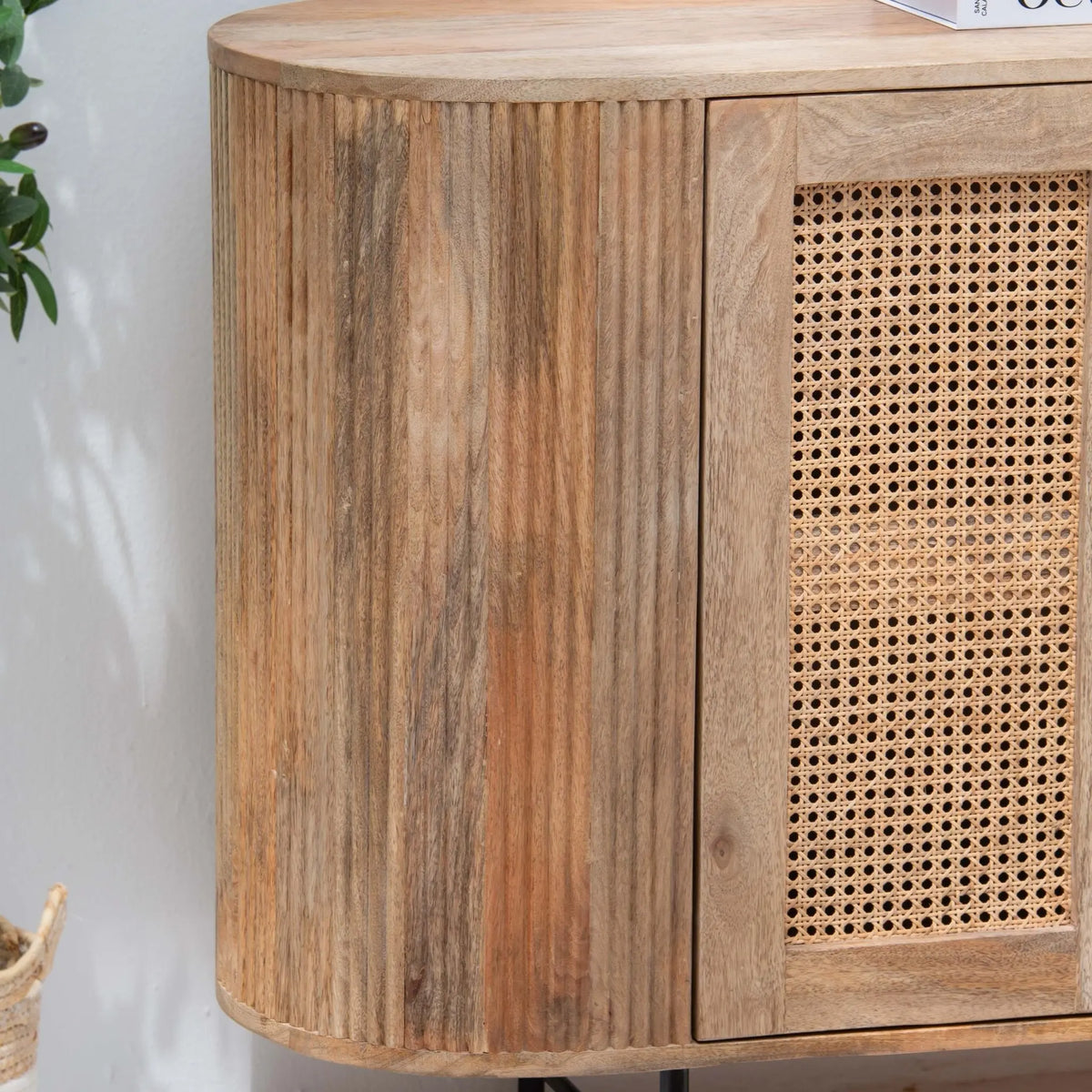 WINDSOR CANE FOUR DOOR SIDEBOARD - Art and craft furniture