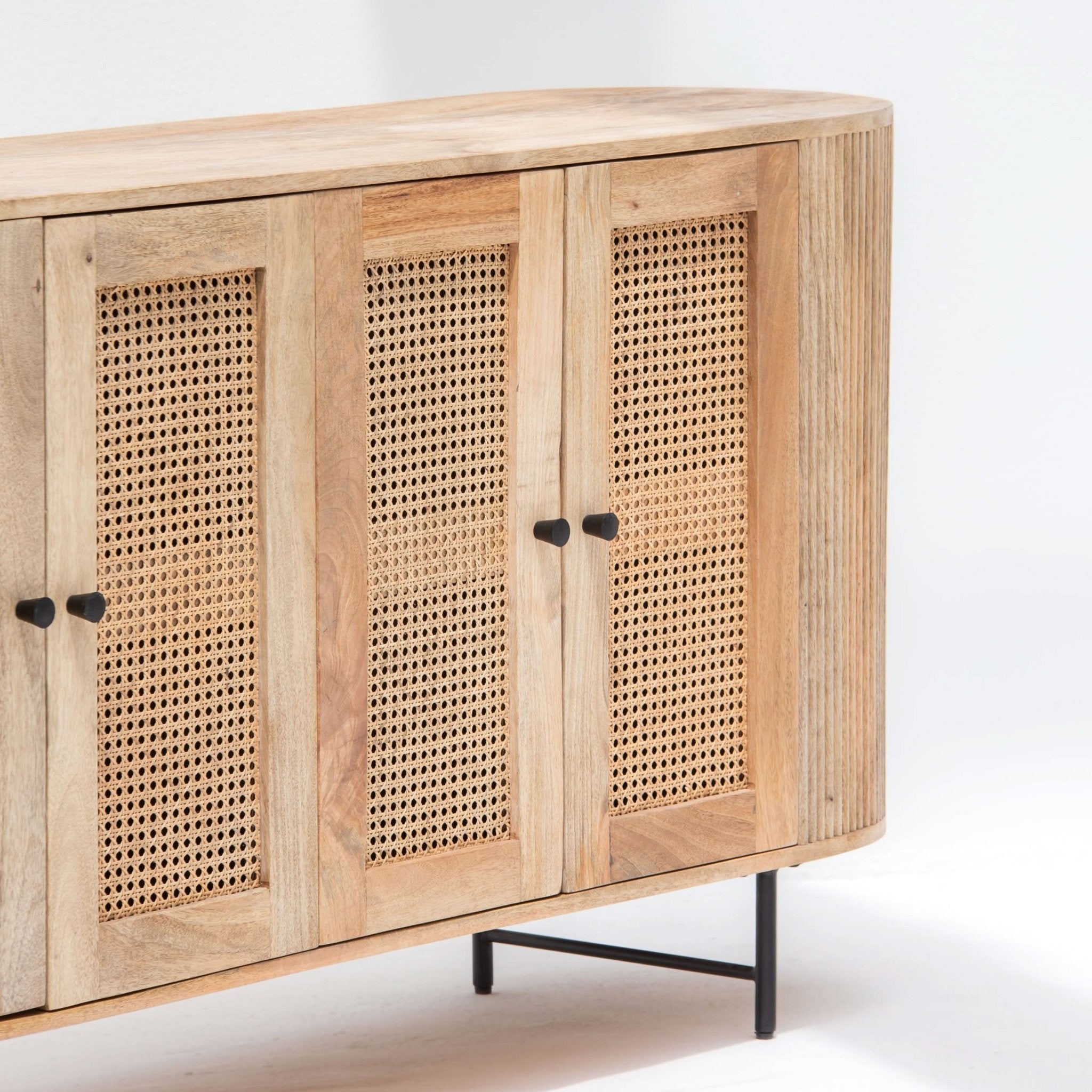 WINDSOR CANE FOUR DOOR SIDEBOARD - Art and craft furniture
