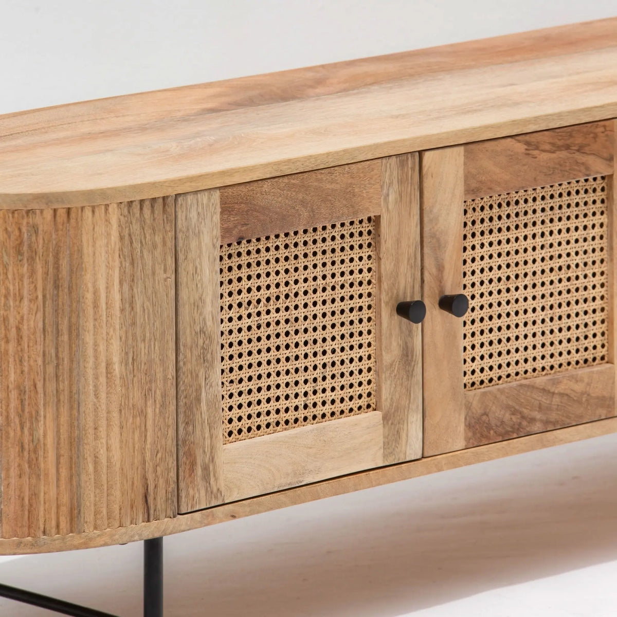 WINDSOR FOUR CANE DOOR TV STAND - Art and craft furniture