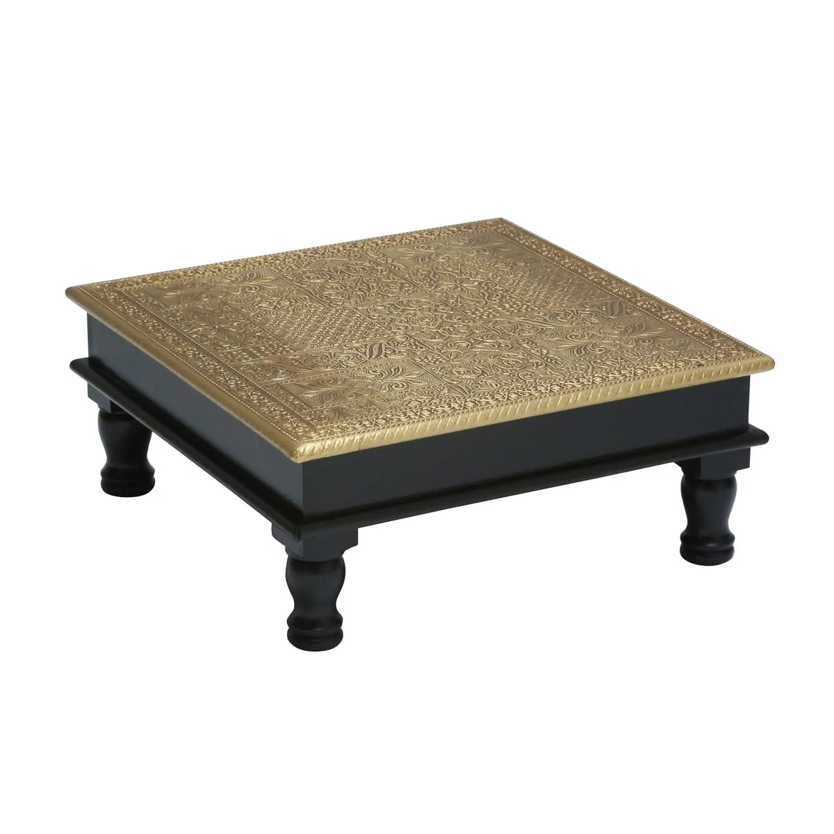 Wooden Bajot Brass - Art and craft furniture