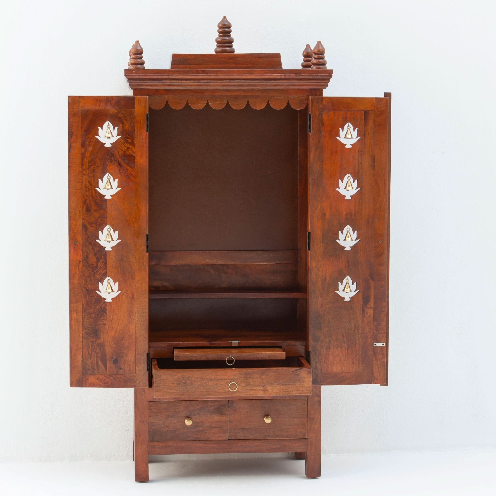 WOODEN BRASS BELLS TEMPLE - Art and craft furniture