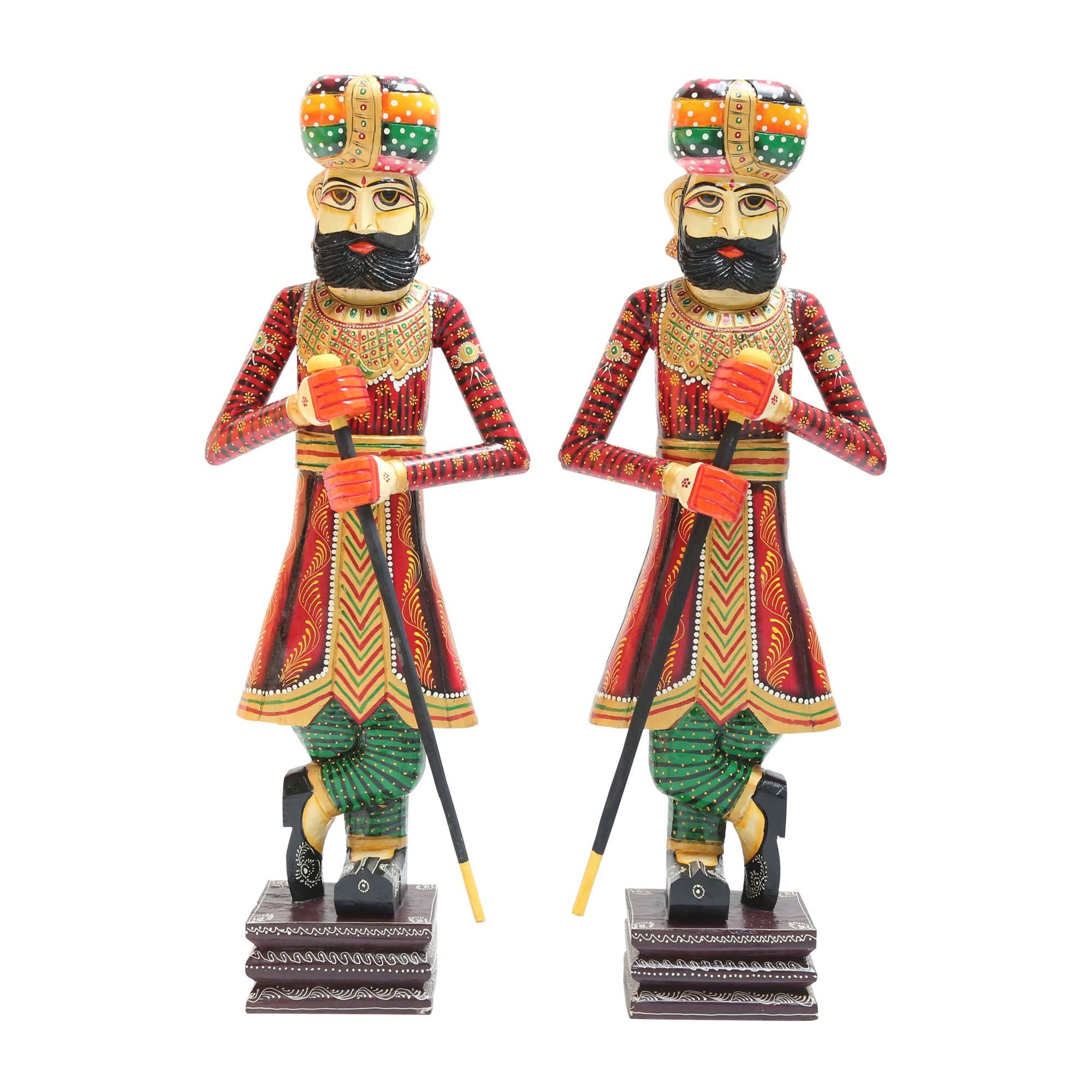 WOODEN GAURD SET OF TWO - Art and craft furniture