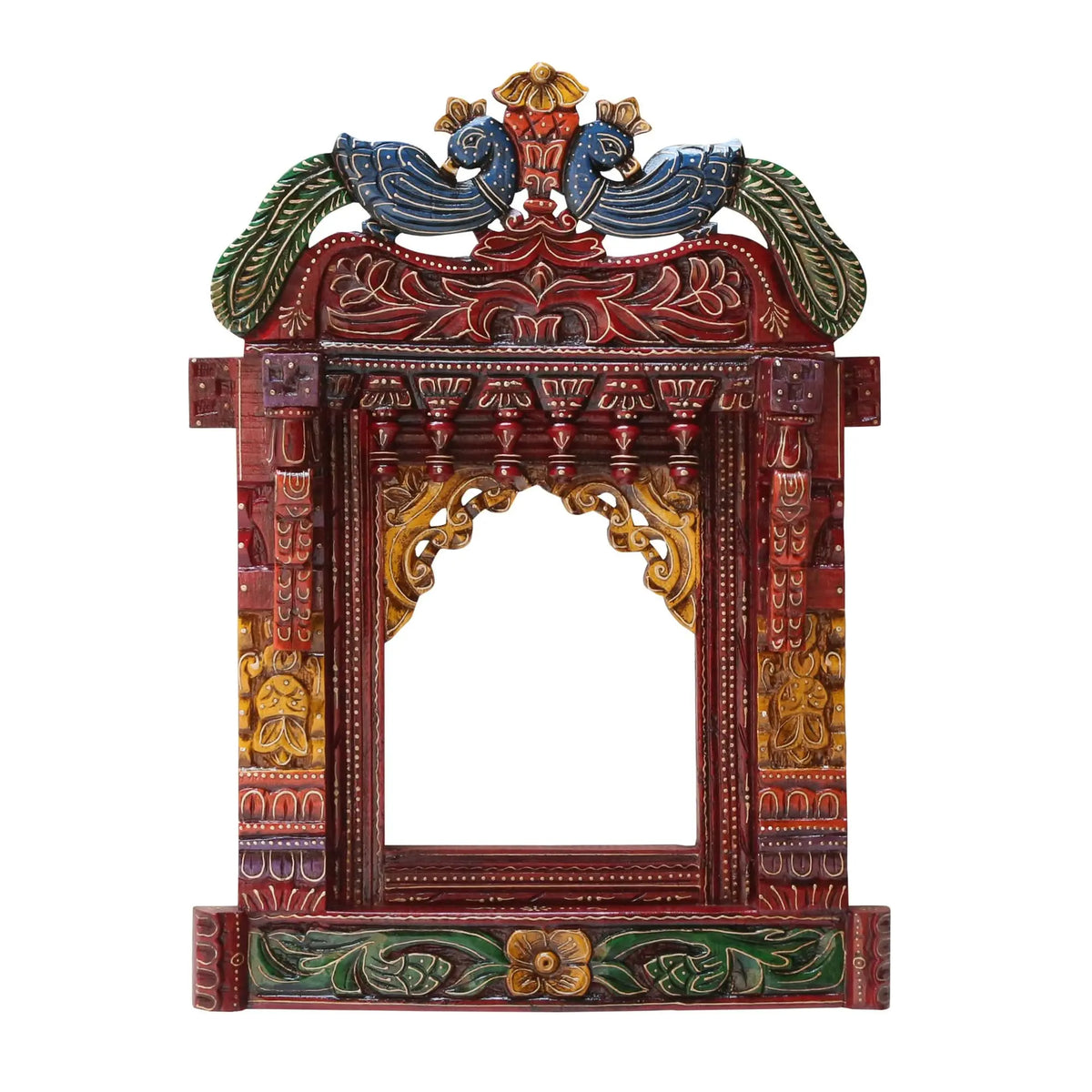 Wooden Jharokha Peacock - Art and craft furniture