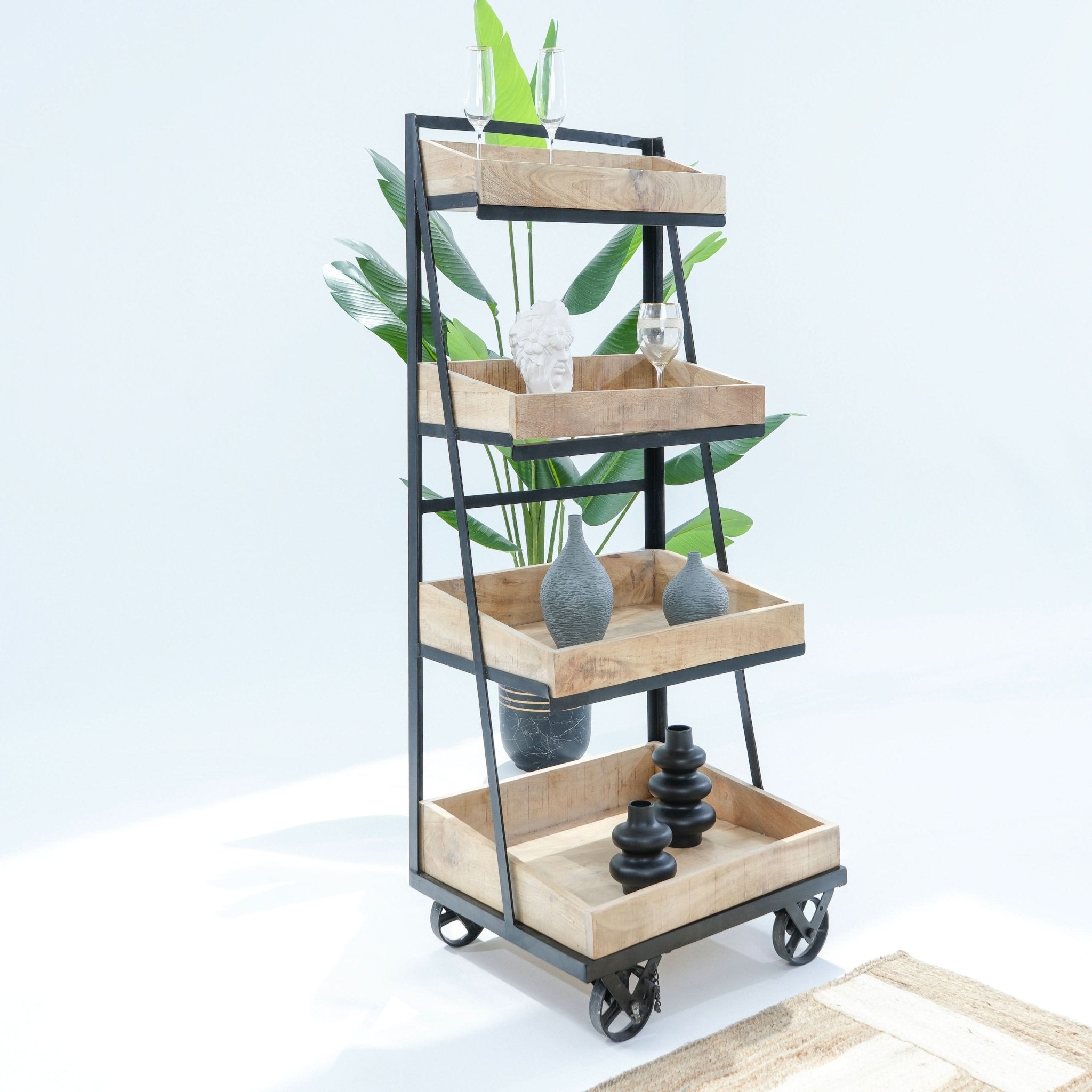 WOODEN KITCHEN TROLLY - Art and craft furniture