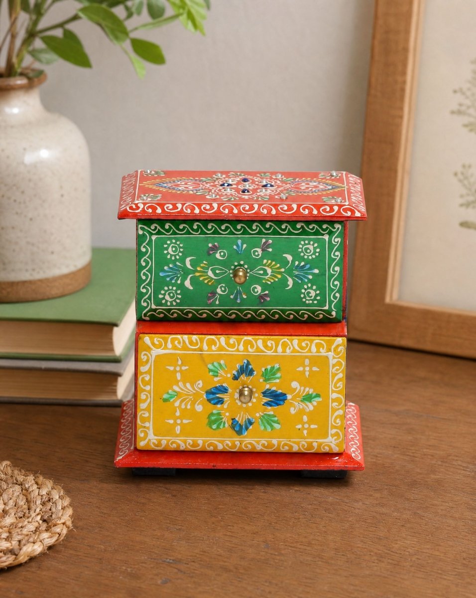 Wooden Step 2 Draw Mini Chest Painting - Art and craft furniture