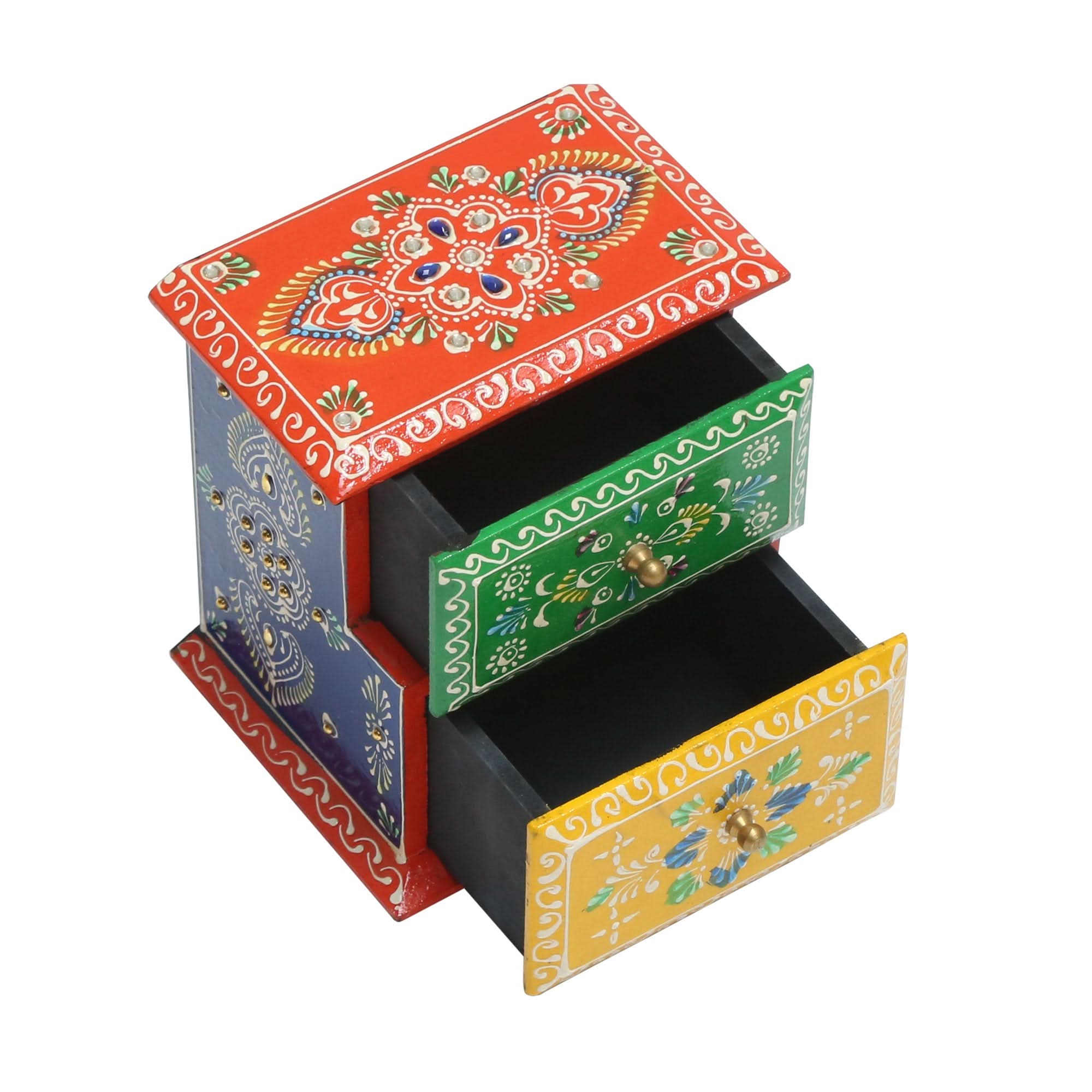 WOODEN STEP 2 DRAW MINI CHEST PAINTING - Art and craft furniture