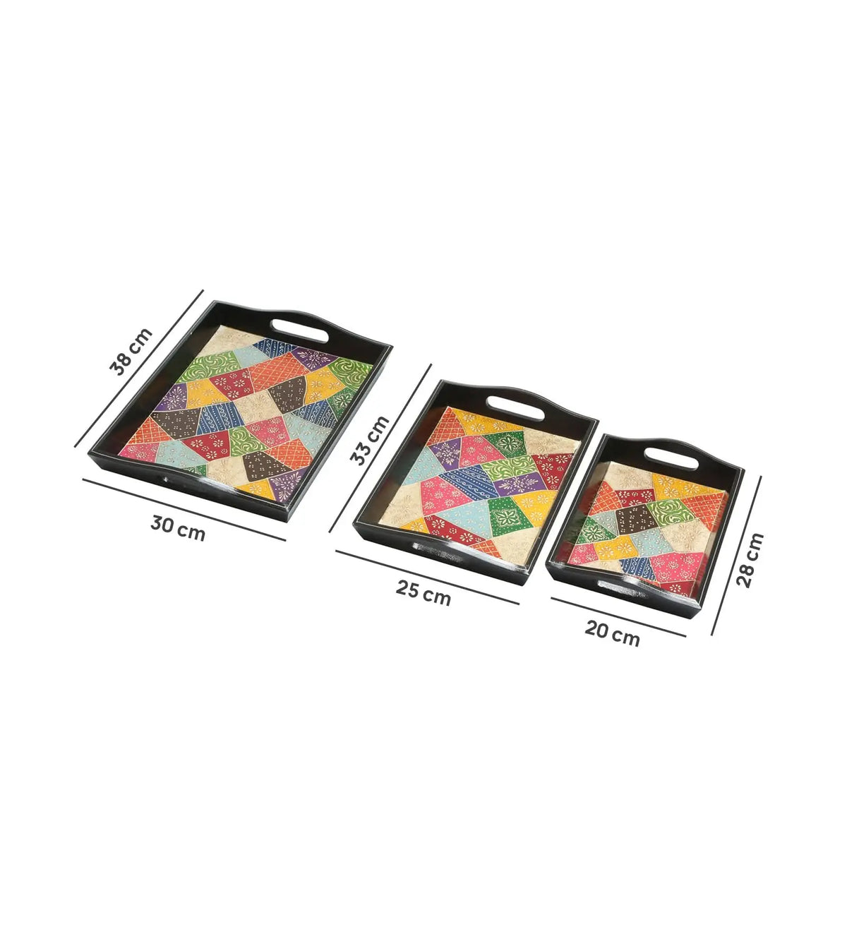 Wooden Tray Set Of Three - Art and craft furniture