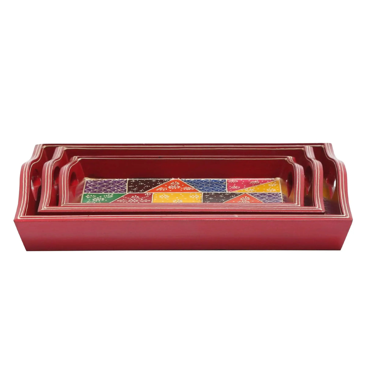 Wooden Tray Set Of Three - Art and craft furniture