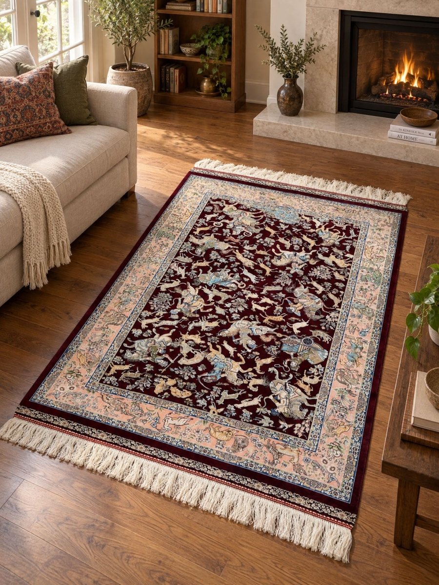 Zarin Burgandy Red Carpet - Art and craft furniture